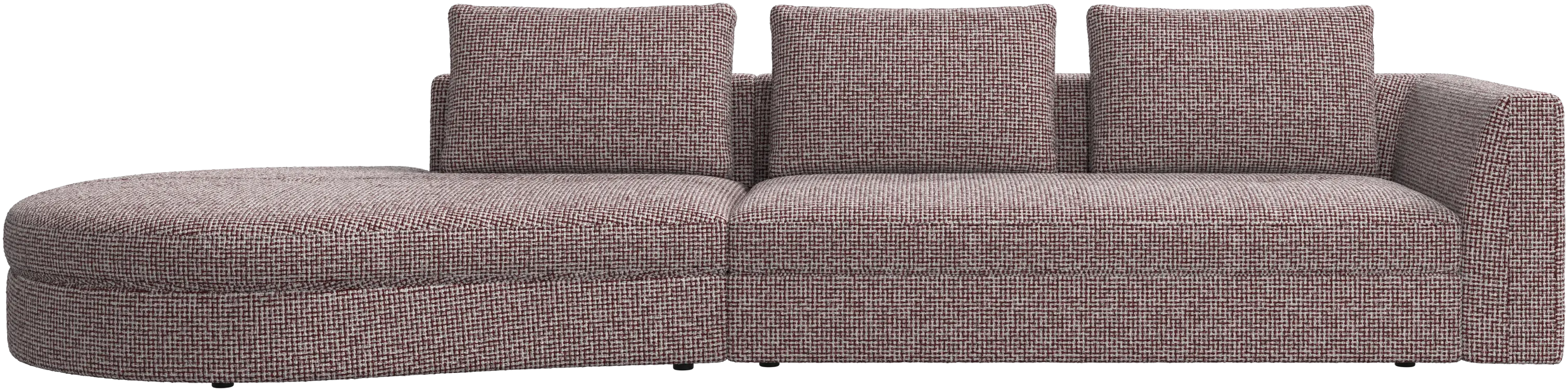 Bergamo sofa with round lounging unit, left
