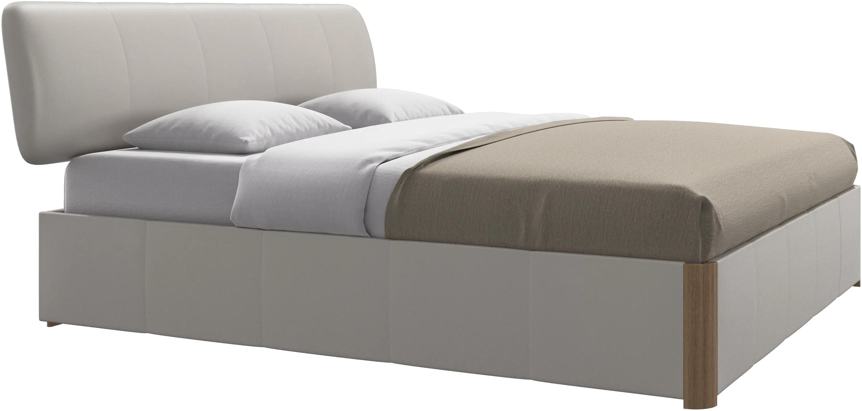 Element bed, bed-mounted headboard, with slats and storage solution, excl. mattress