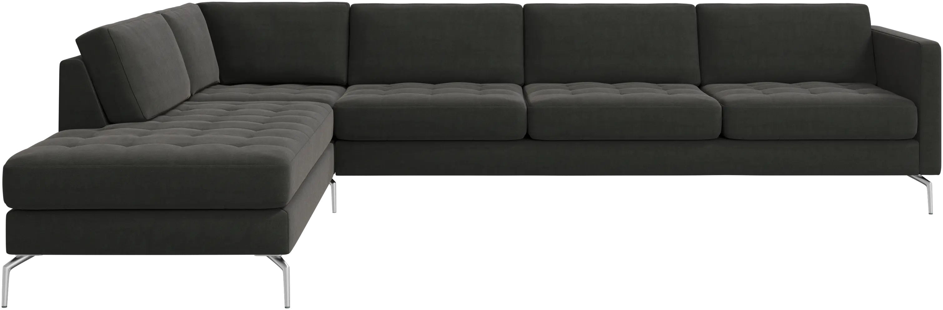 Osaka corner sofa with lounging unit, tufted seat