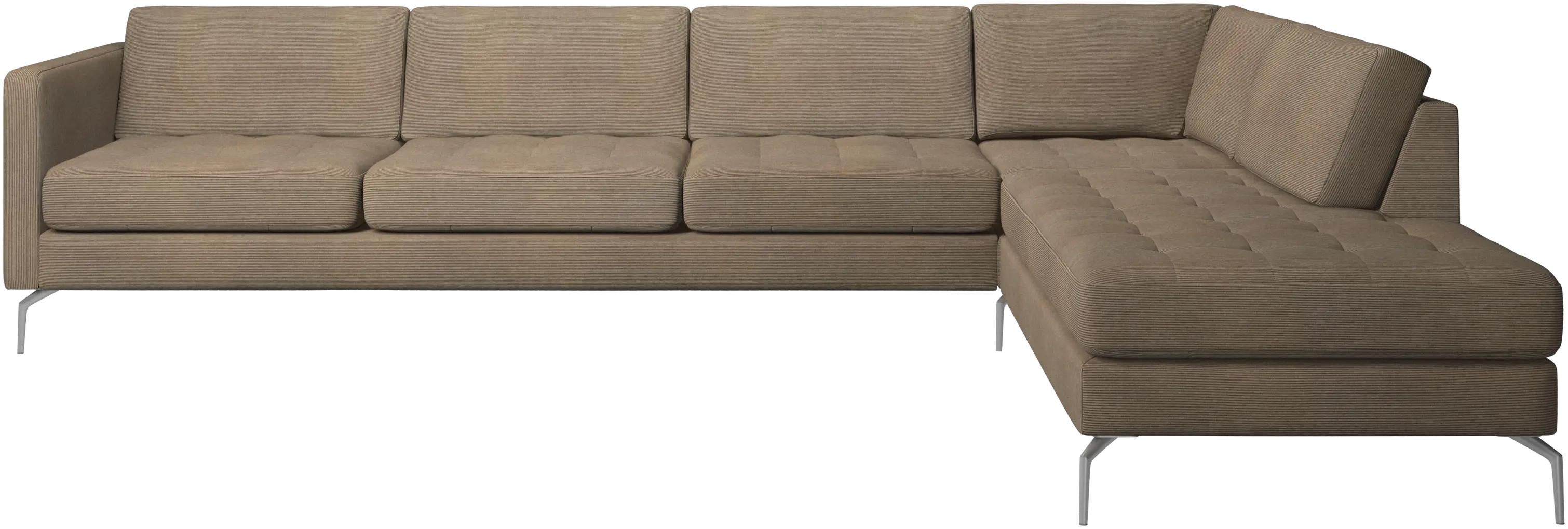 Osaka corner sofa with lounging unit, tufted seat