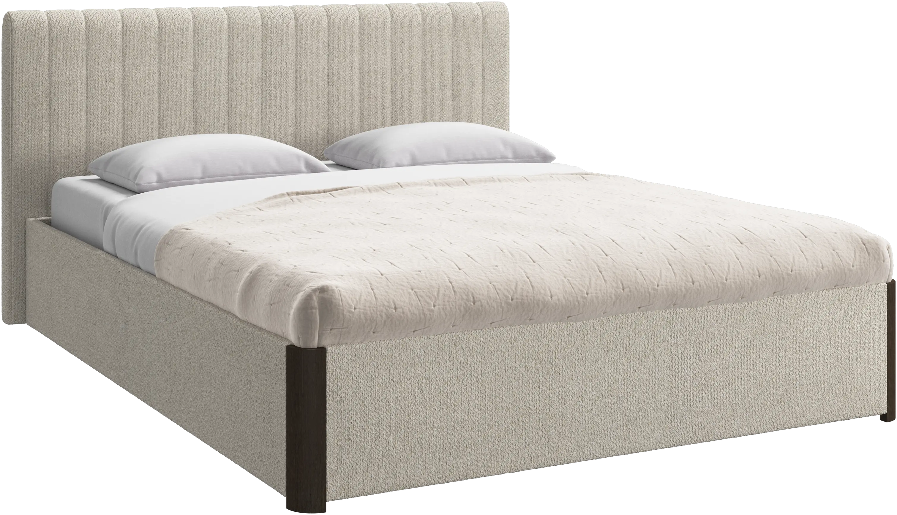 Element bed, bed-mounted headboard, with slats and storage solution, excl. mattress