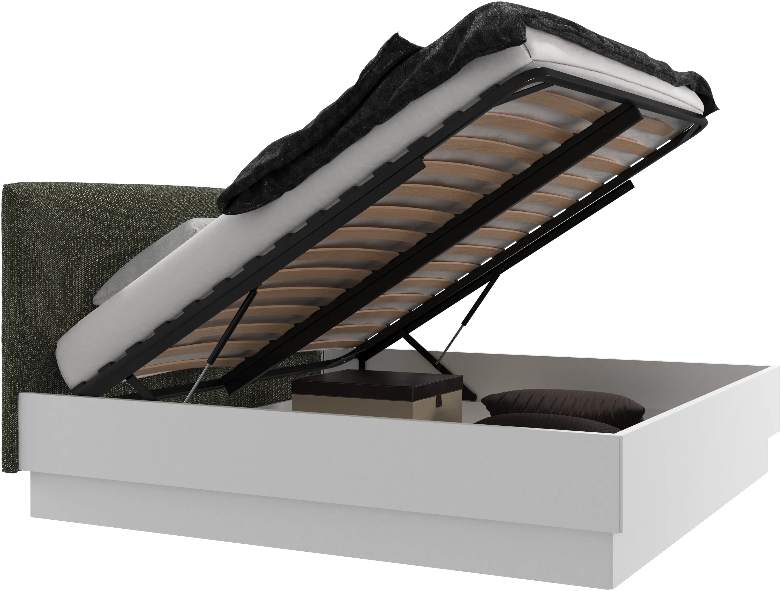 Houston, upholstered bed with storage