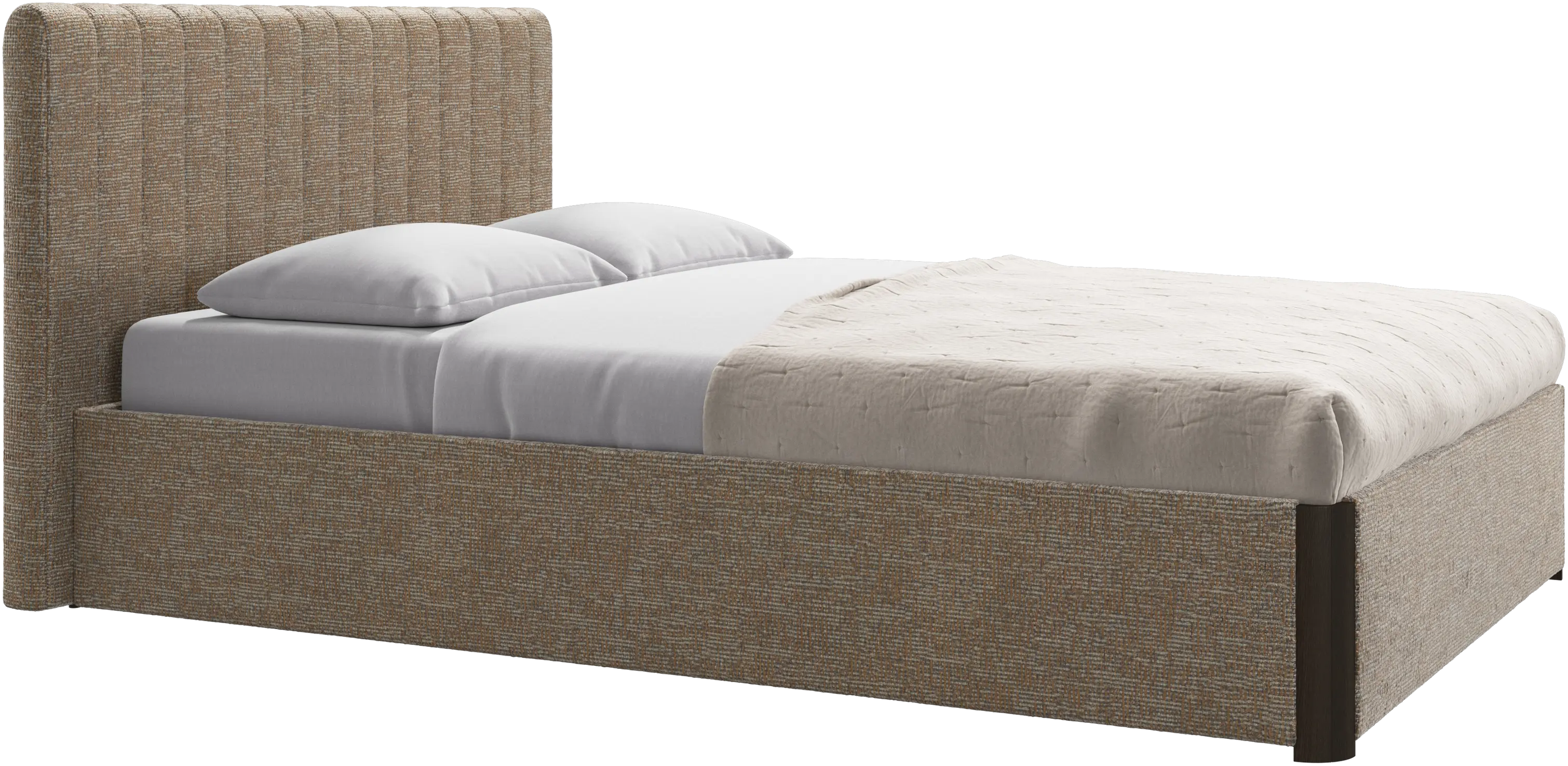 Element bed, bed-mounted headboard, with slats and storage solution, excl. mattress