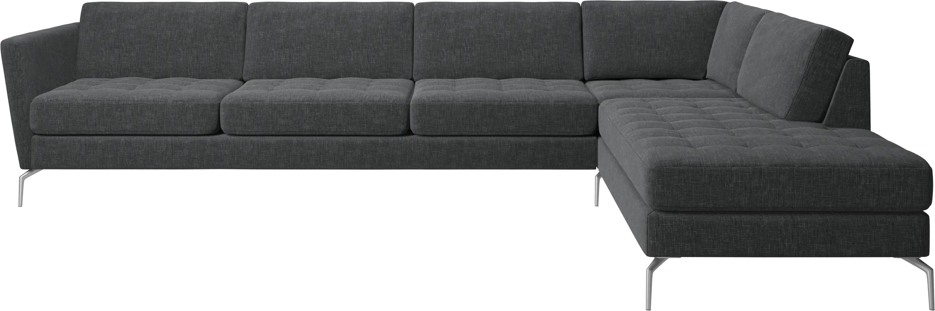 Osaka corner sofa with lounging unit, tufted seat