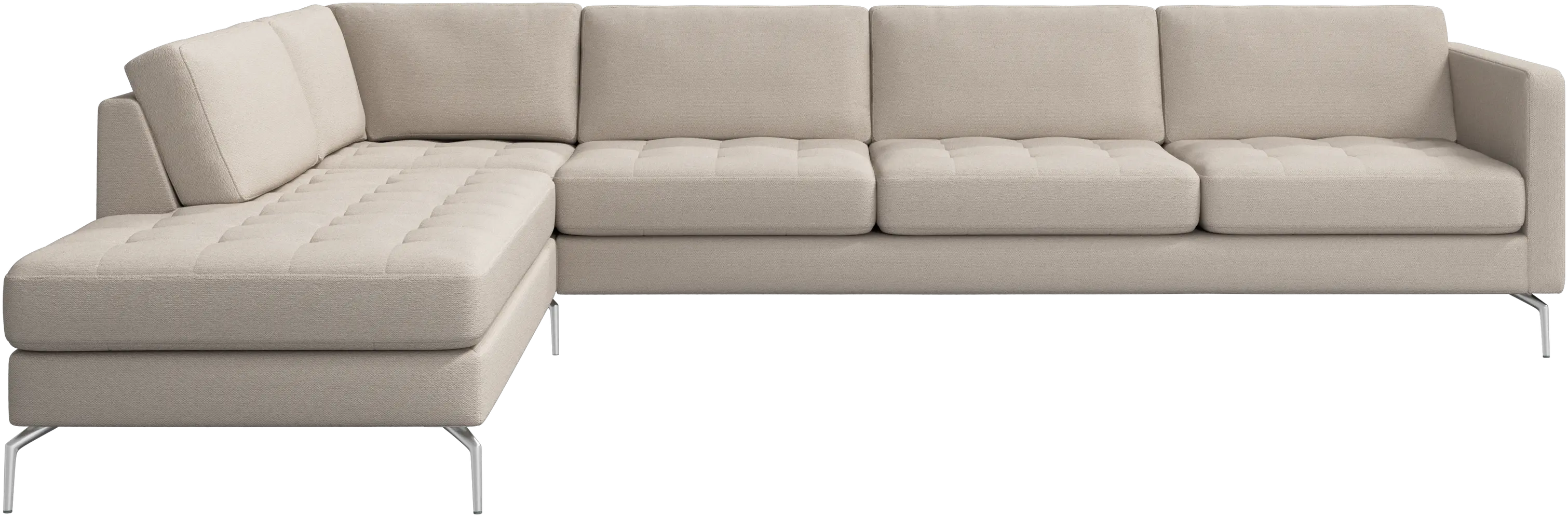 Osaka corner sofa with lounging unit, tufted seat