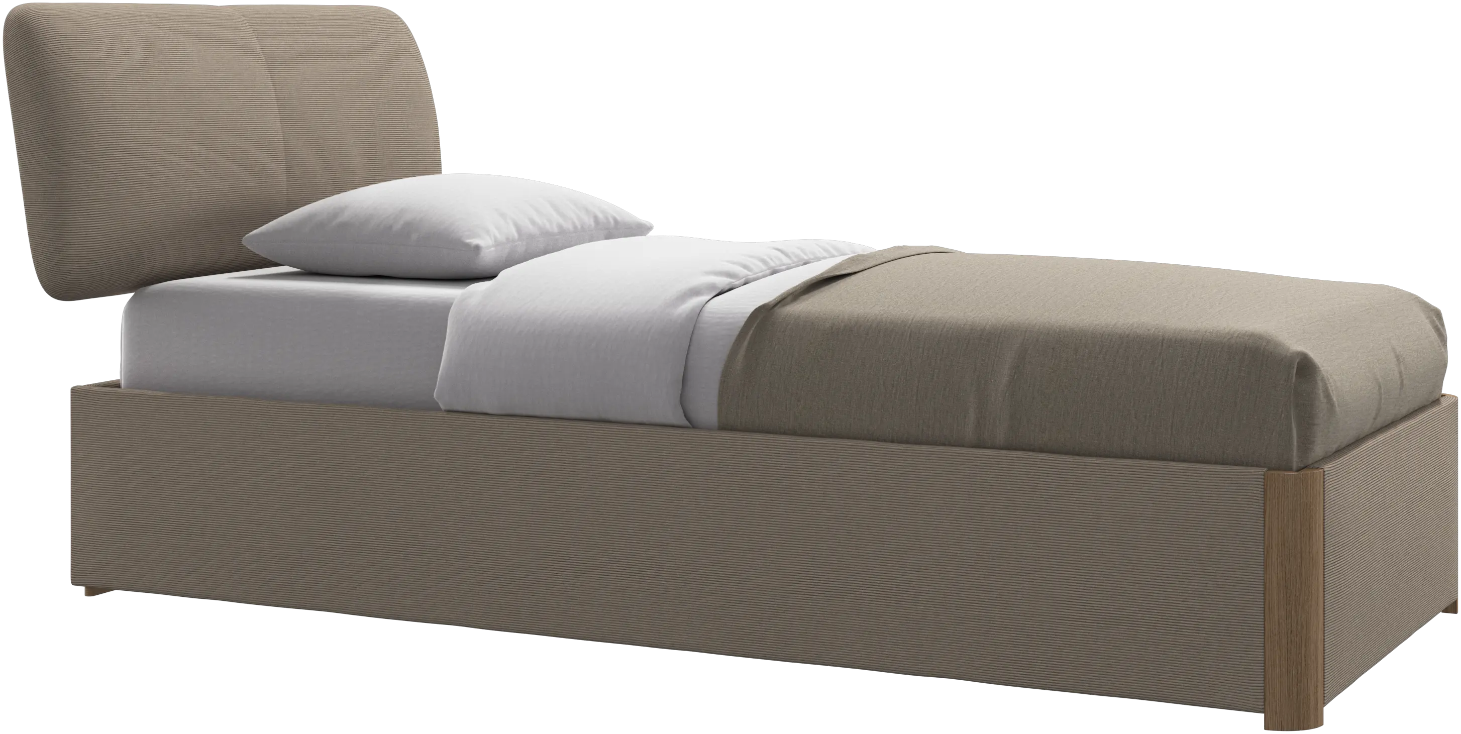 Element cama, cabecero montado en la cama, con láminas y solución de almacenamiento, excl. colchón