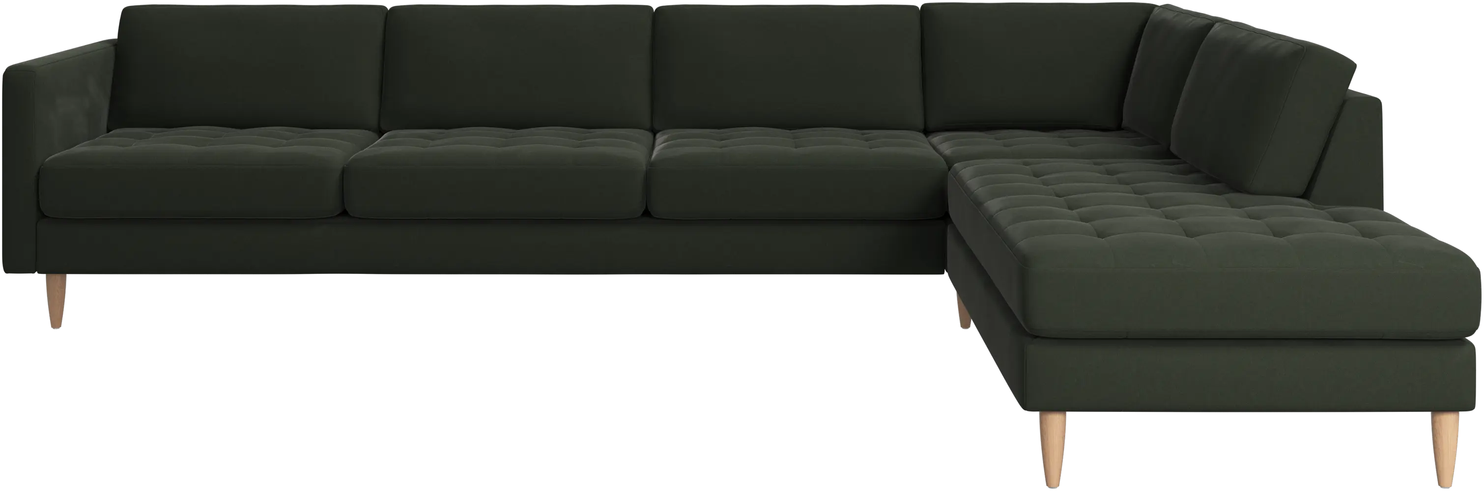 Osaka corner sofa with lounging unit, tufted seat