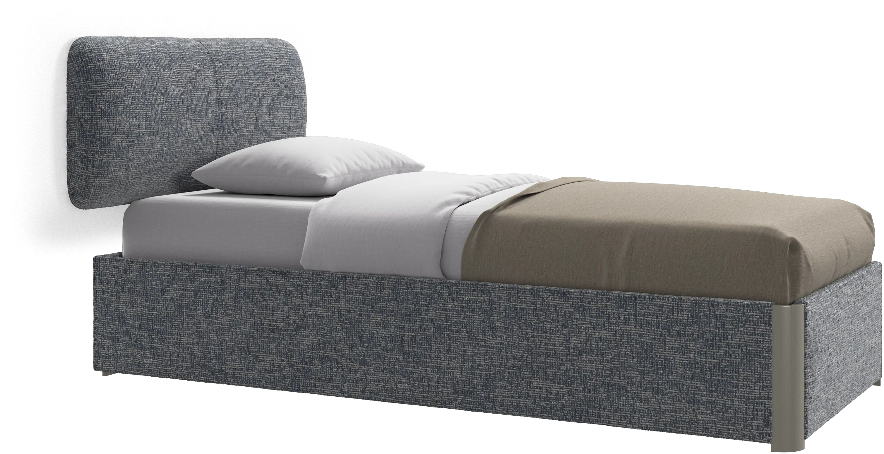 Element bed, wall-mounted headboard, with slats and storage solution, excl. mattress