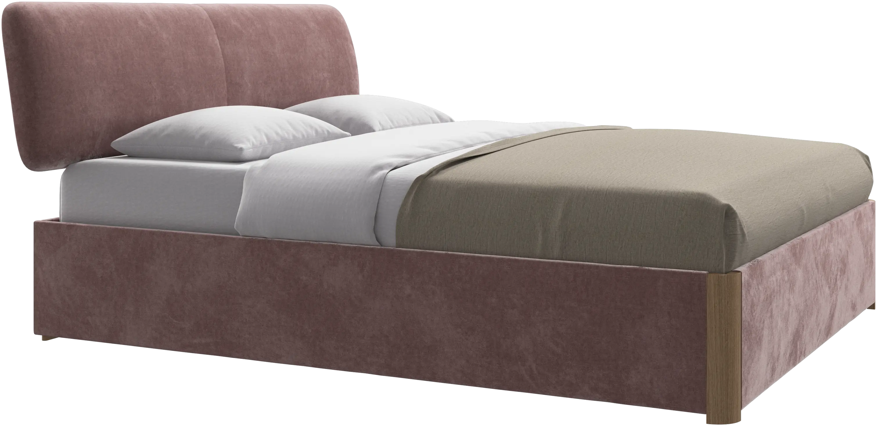 Element bed, bed-mounted headboard, with slats and storage solution, excl. mattress