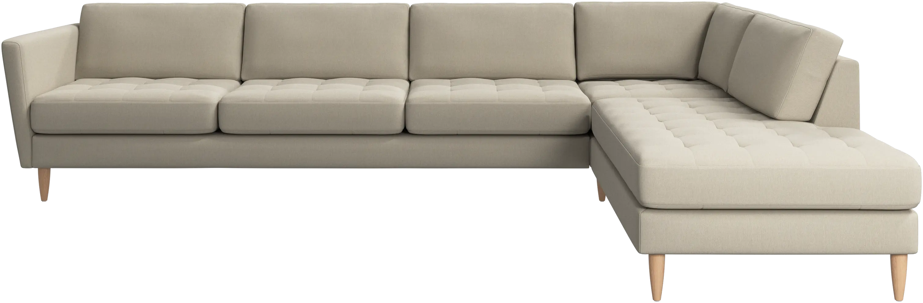 Osaka corner sofa with lounging unit, tufted seat