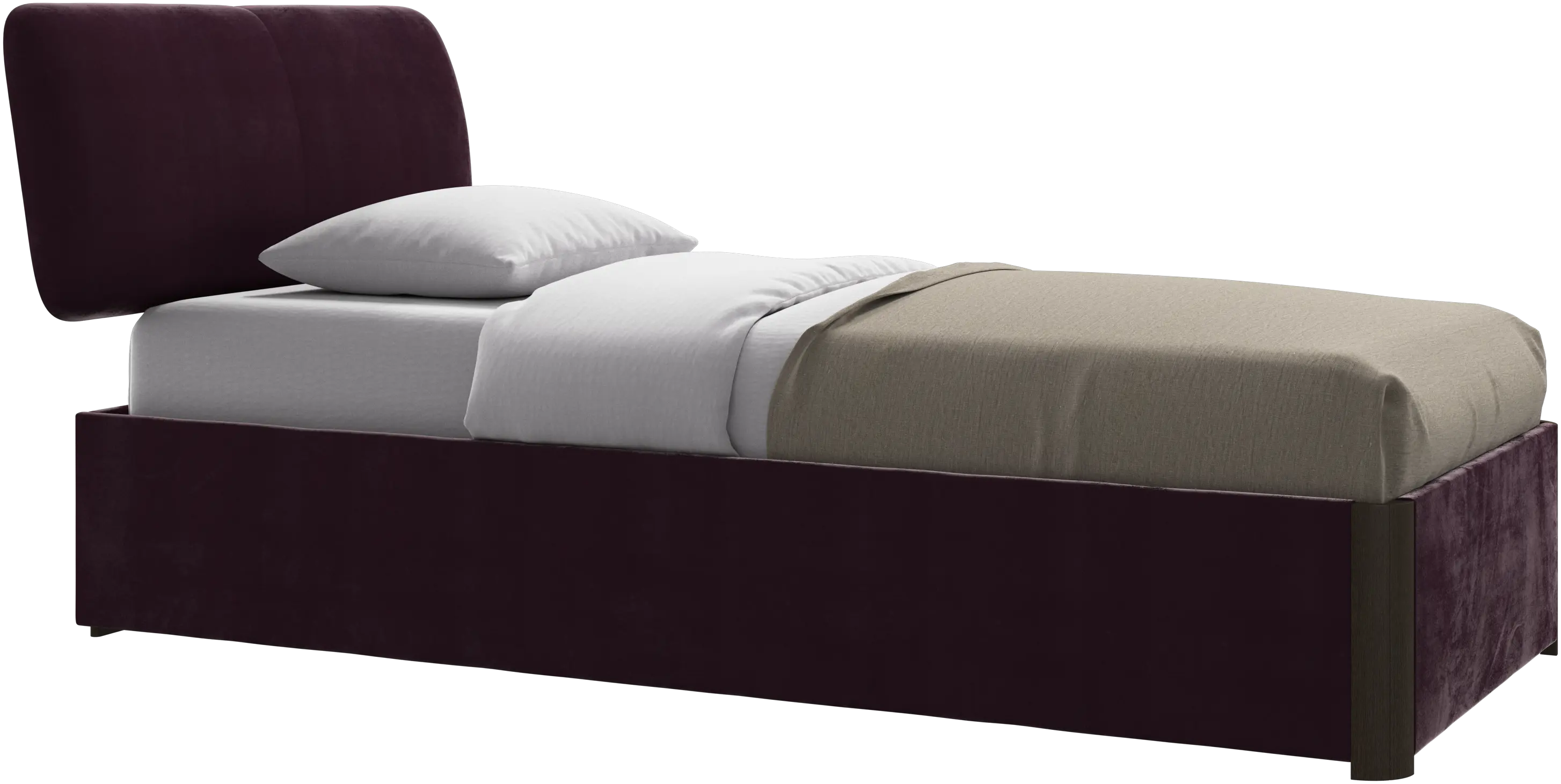 Element cama, cabecero montado en la cama, con láminas y solución de almacenamiento, excl. colchón