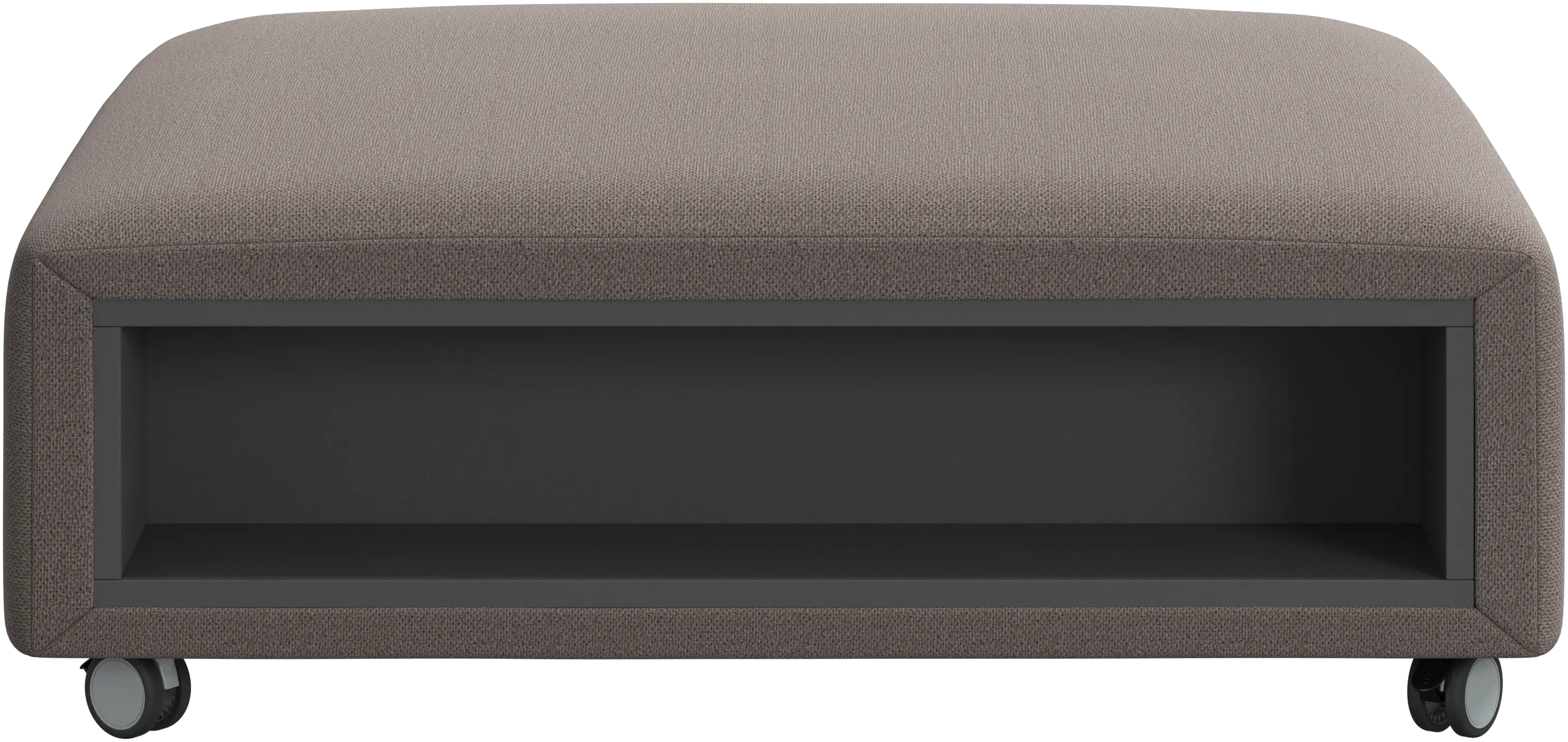 Pouf Hampton sur roulettes avec espaces de rangement
