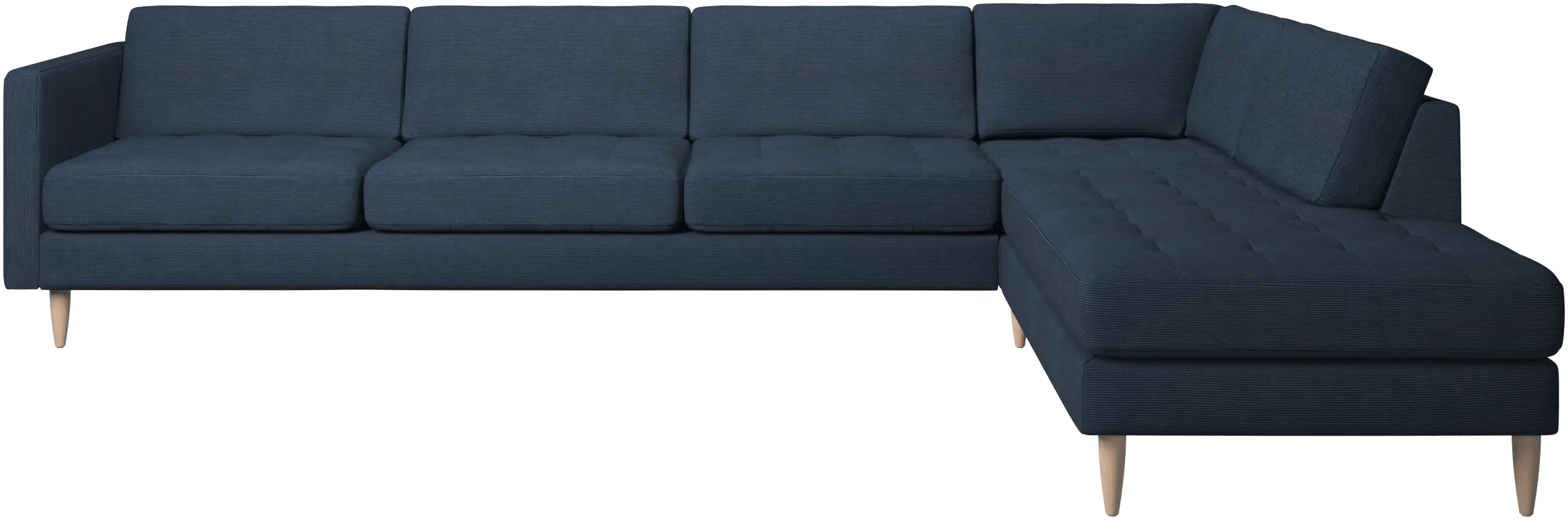 Osaka corner sofa with lounging unit, tufted seat