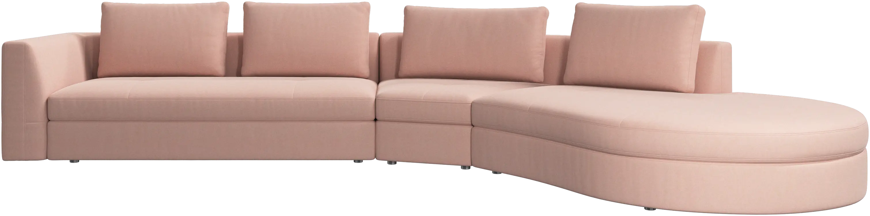 Bergamo sofa with round lounging unit,right