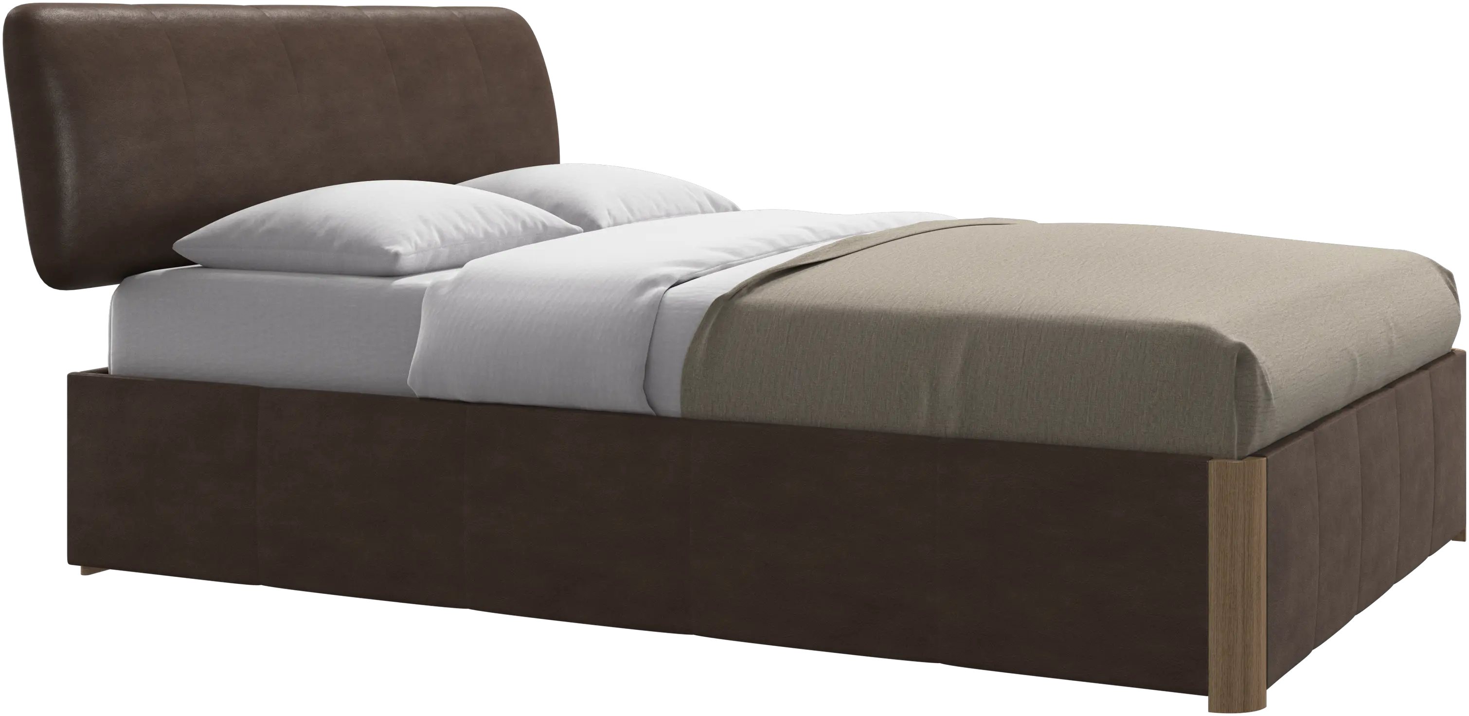 Element bed, bed-mounted headboard, with slats and storage solution, excl. mattress