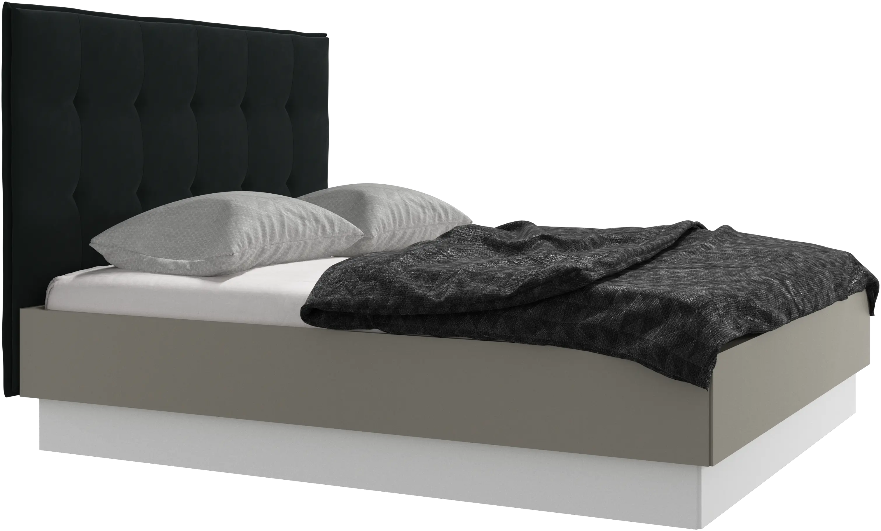 Lugano storage bed with lift-up frame and slats, excl. mattress