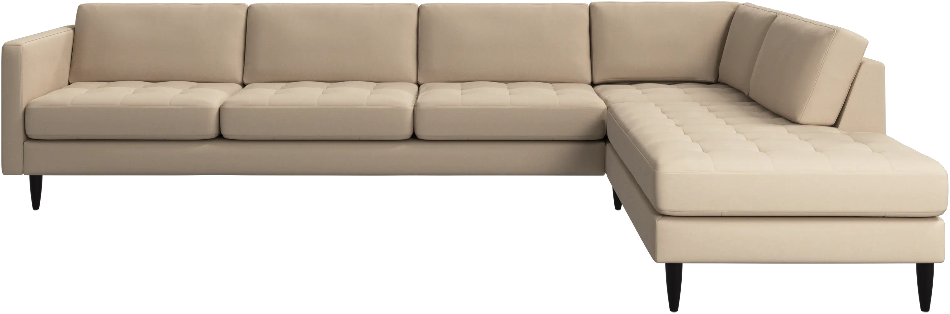 Osaka corner sofa with lounging unit, tufted seat