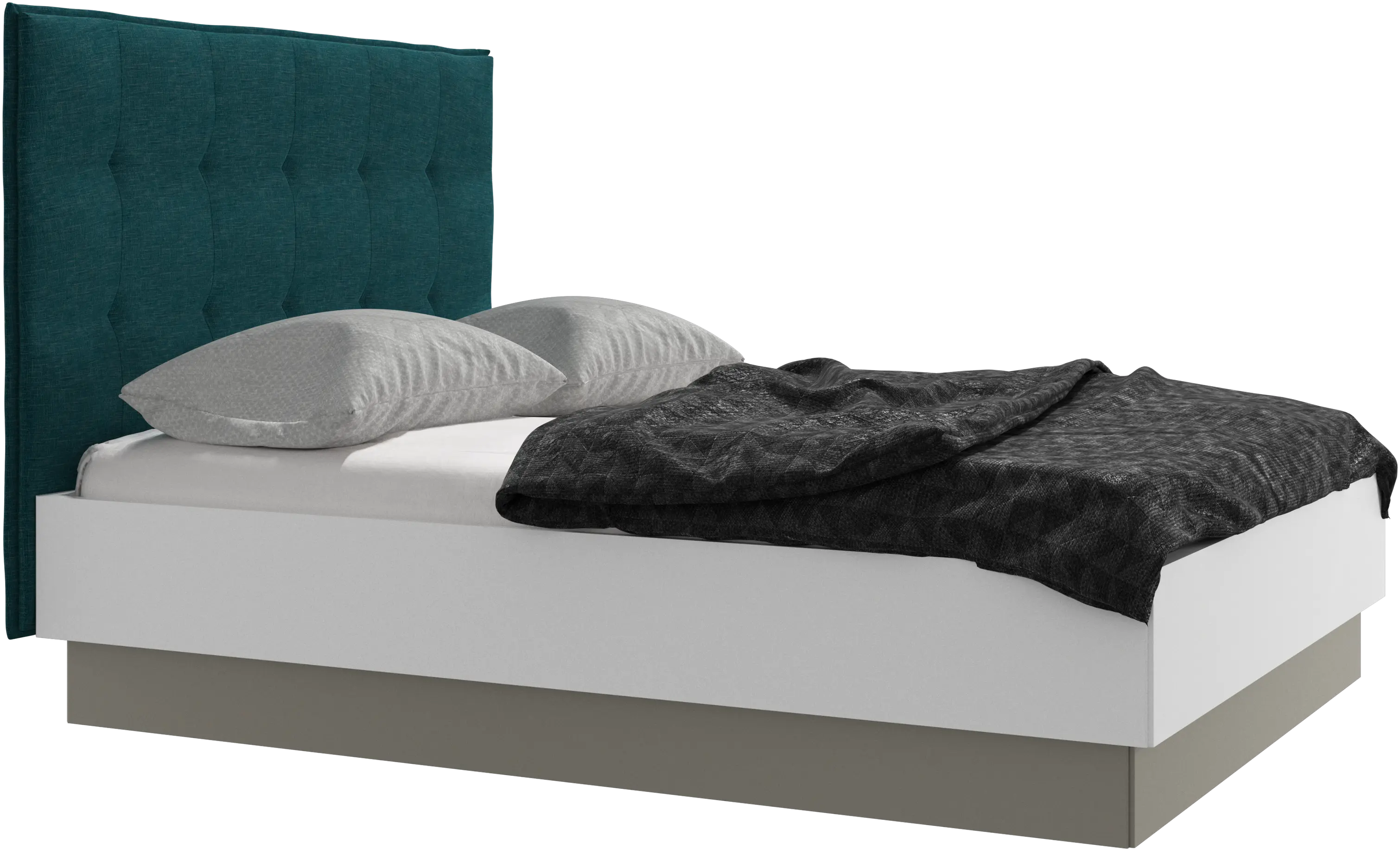 Lit Lugano avec rangement intégré, sommier inclus, hors matelas