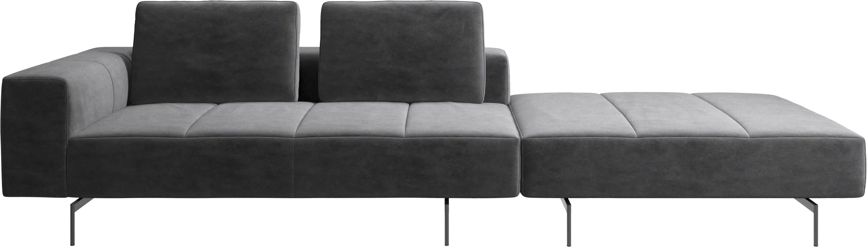 Amsterdam sofa with footstool on right side