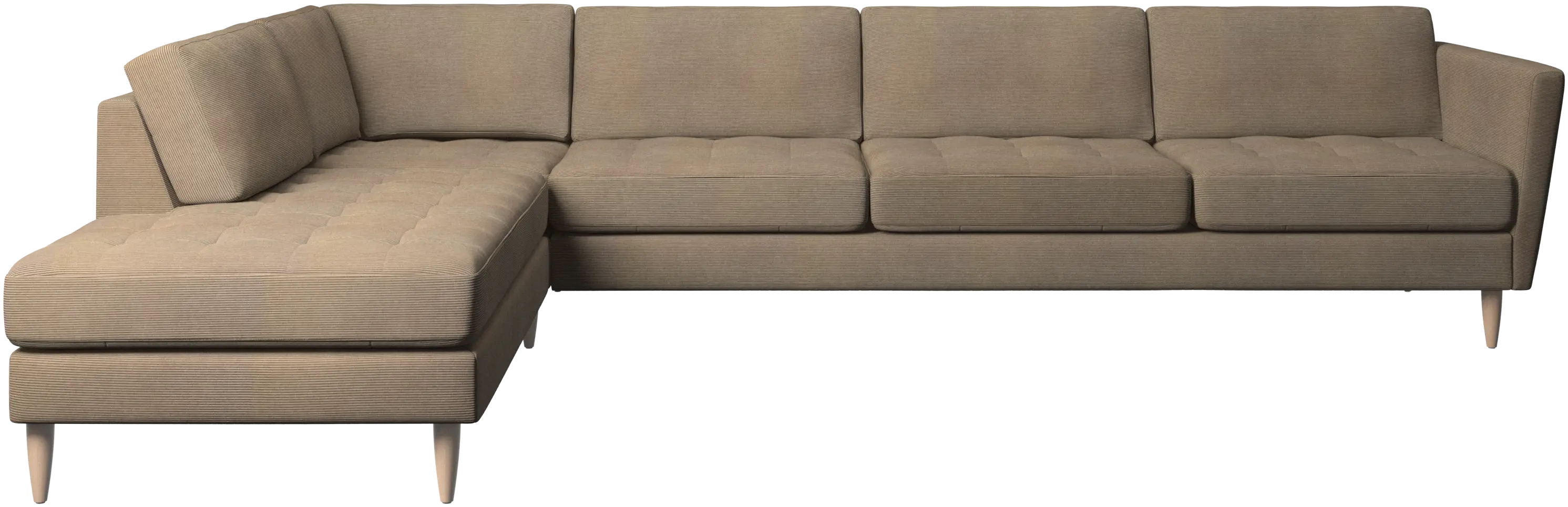 Osaka corner sofa with lounging unit, tufted seat