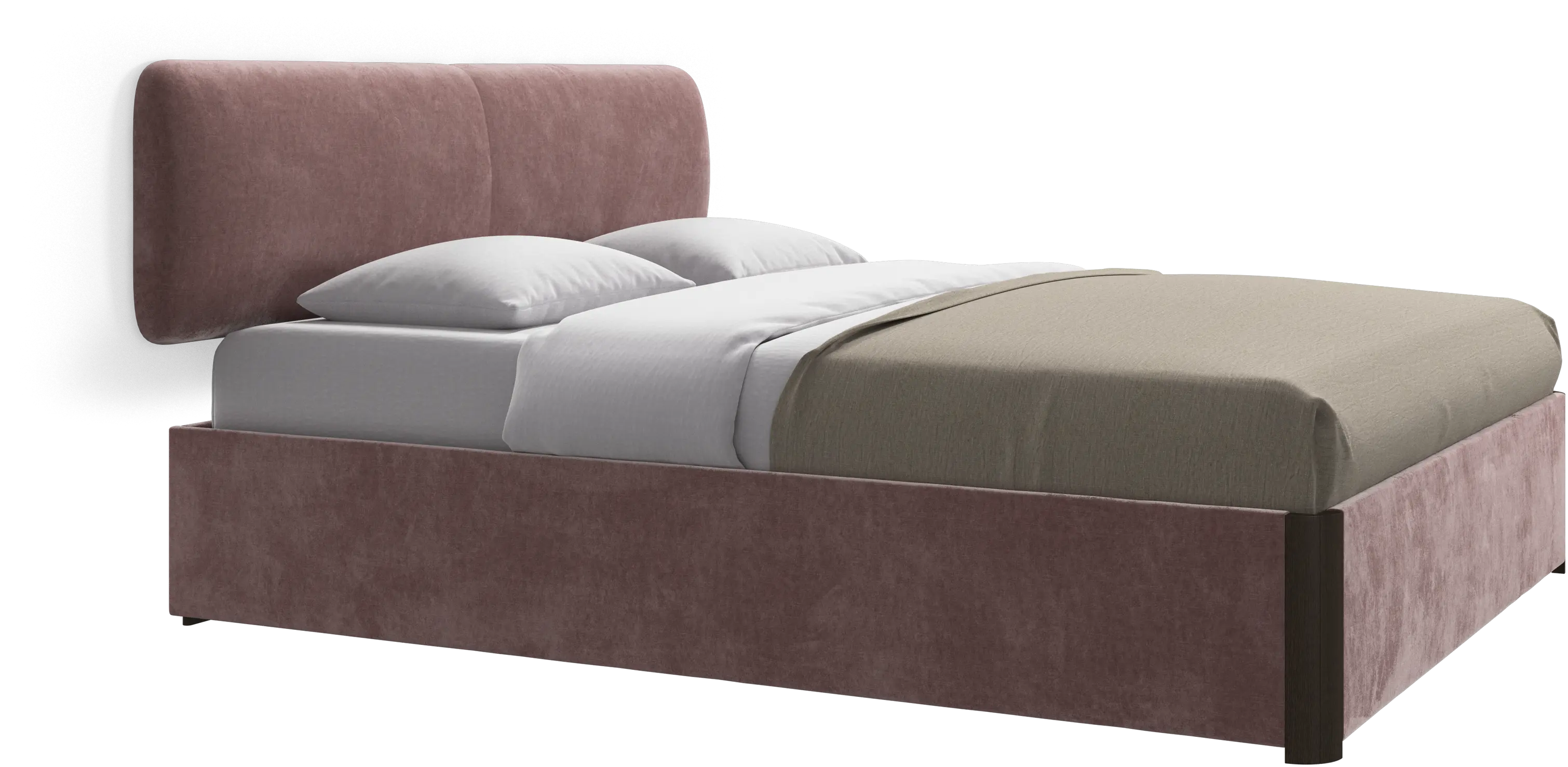 Element bed, wall-mounted headboard, with slats and storage solution, excl. mattress