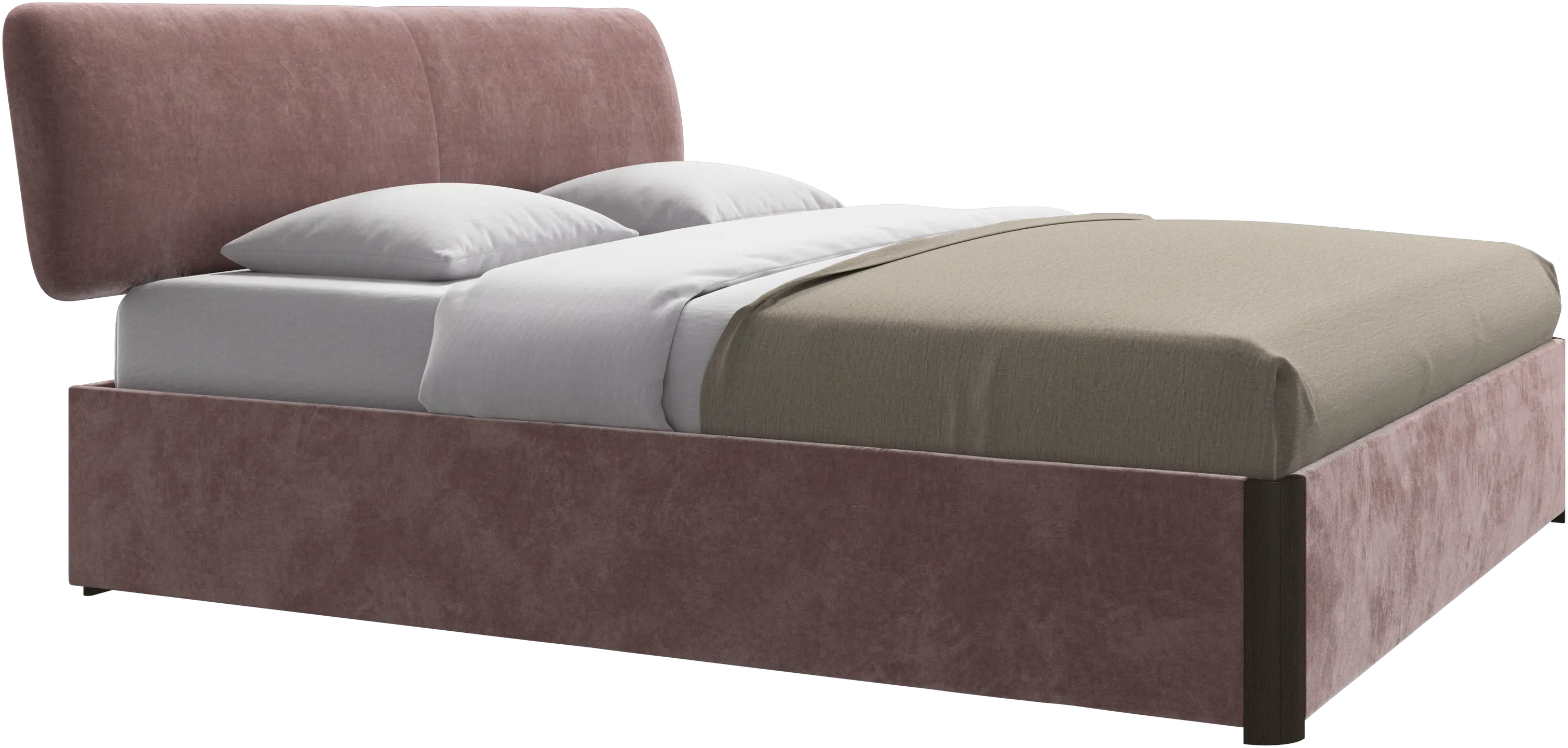 Element bed, bed-mounted headboard, with slats and storage solution, excl. mattress