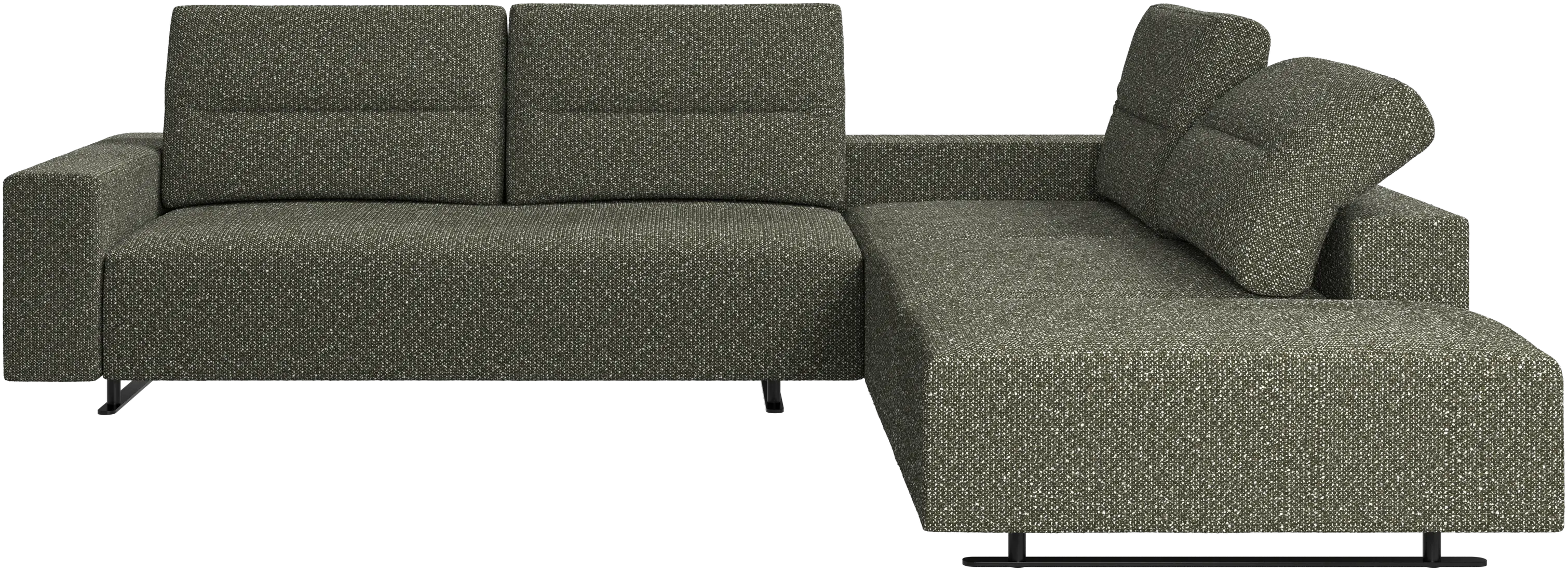 Hampton corner sofa with adjustable back and storage on left side