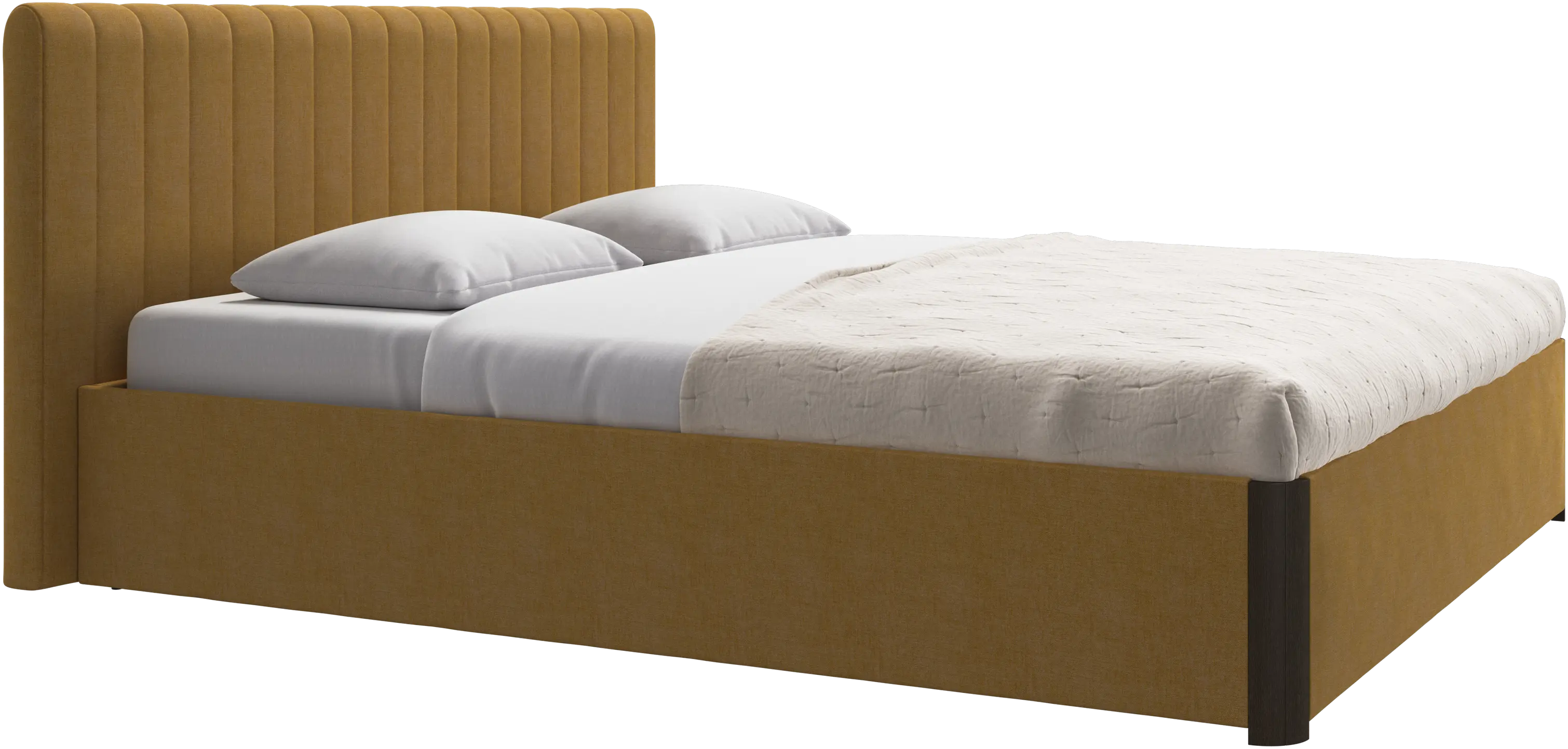 Element bed, bed-mounted headboard, with slats and storage solution, excl. mattress