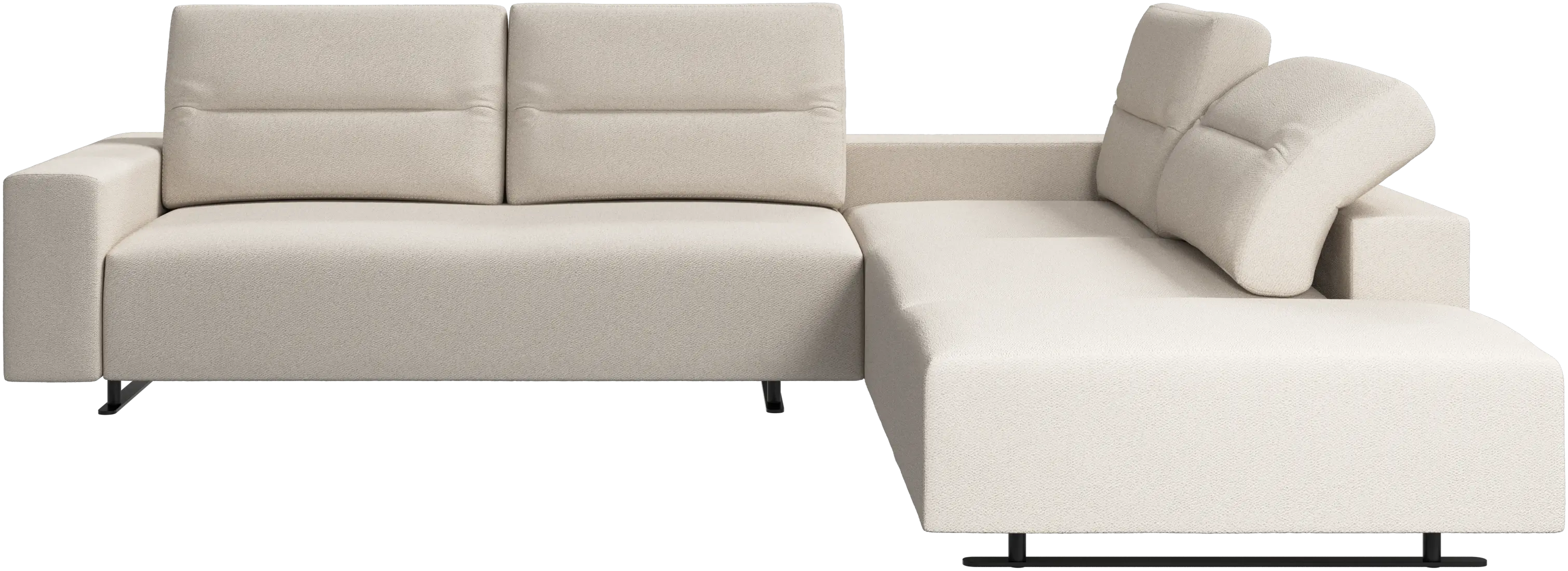 Hampton corner sofa with adjustable back and storage on left side