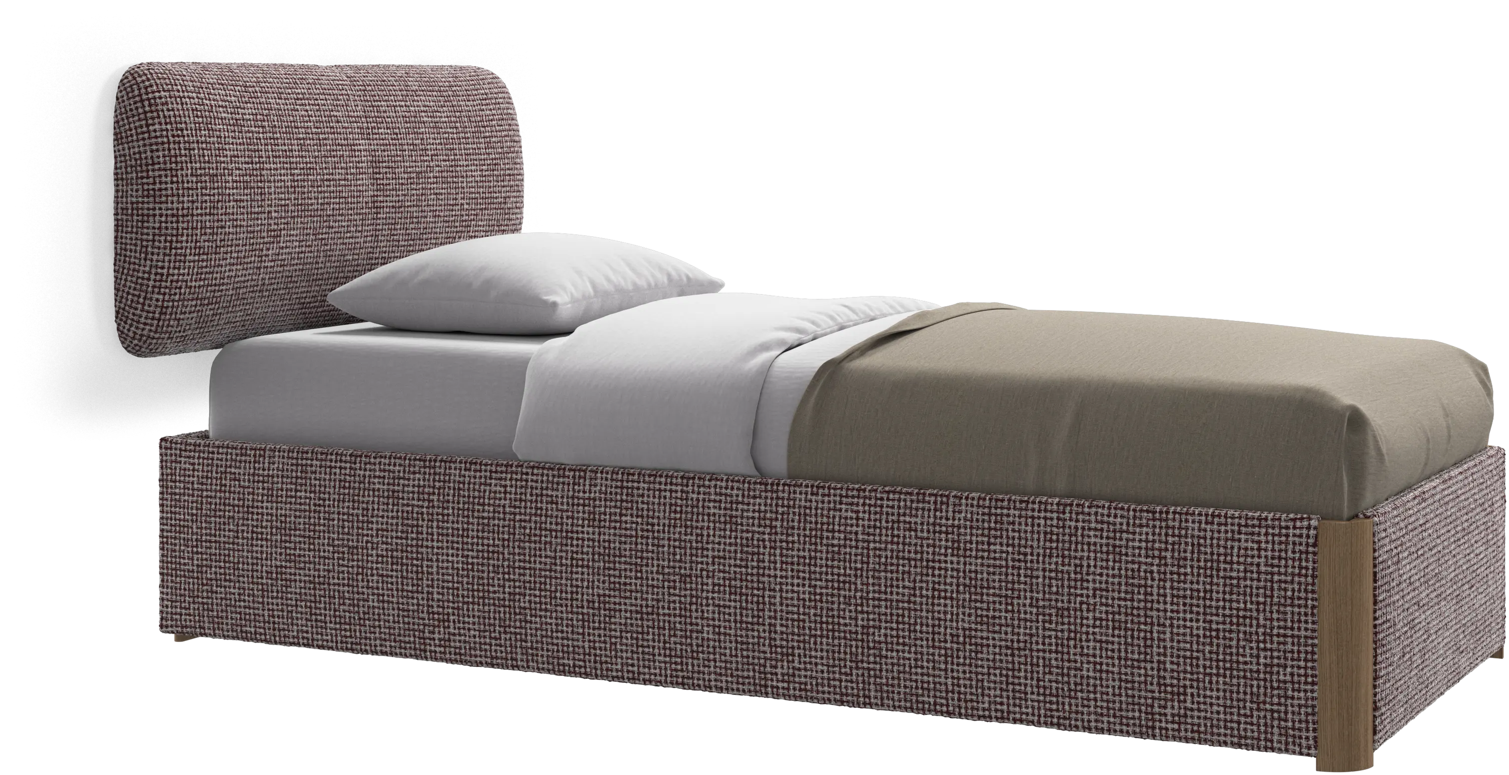 Element bed, wall-mounted headboard, with slats and storage solution, excl. mattress