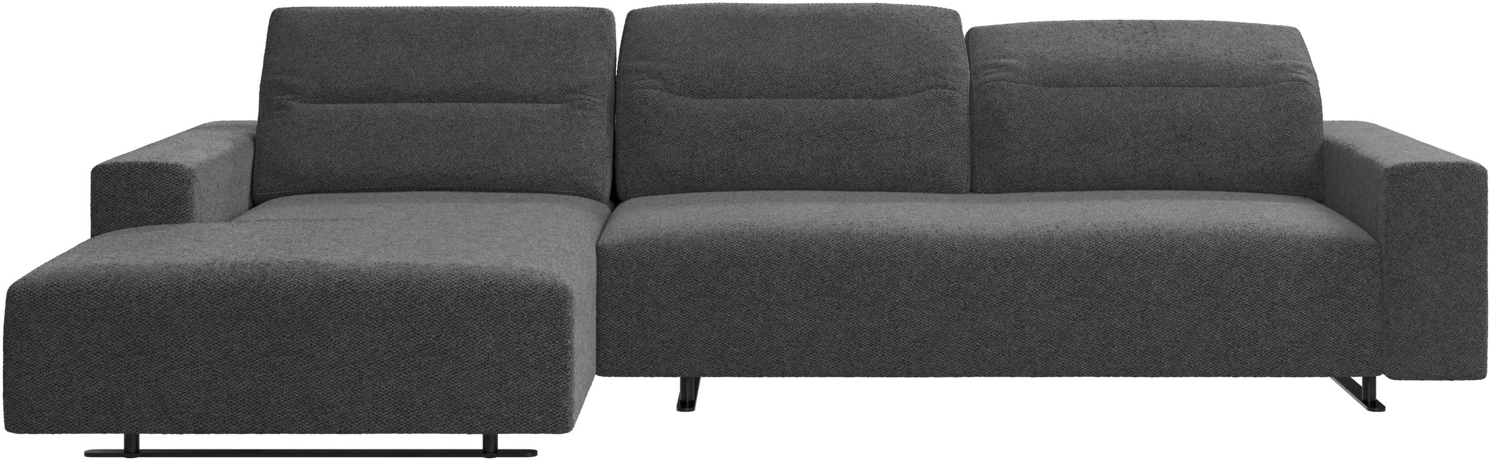 Hampton sofa with adjustable back and resting unit left side, storage right side