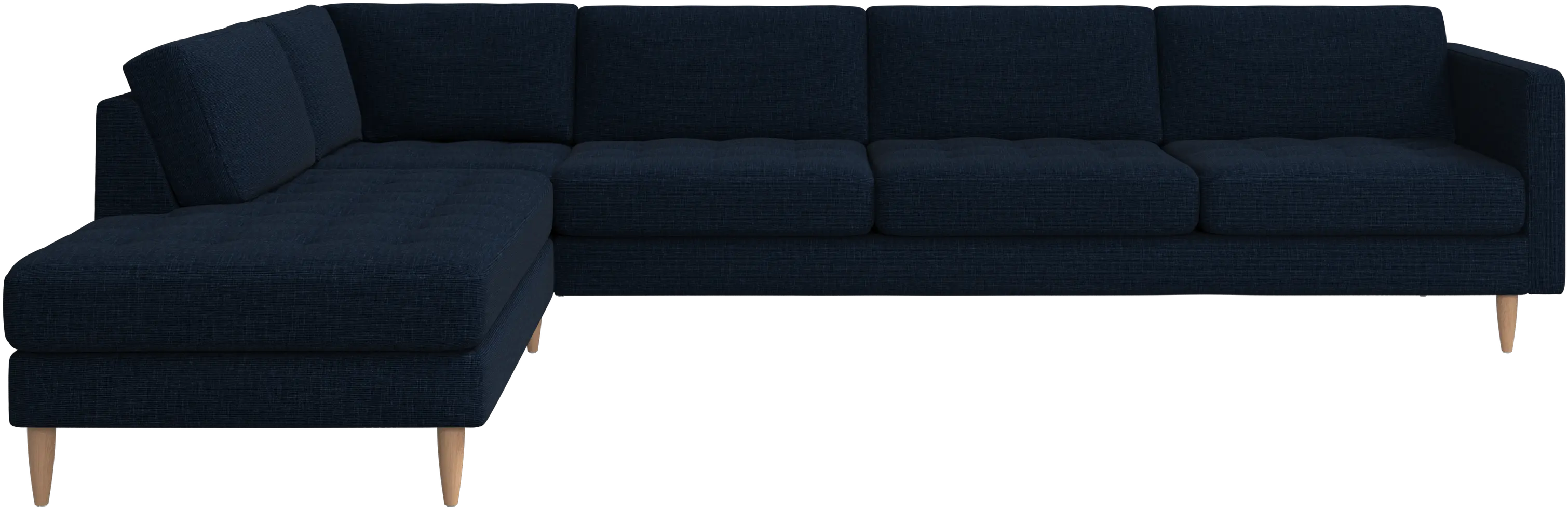 Osaka corner sofa with lounging unit, tufted seat