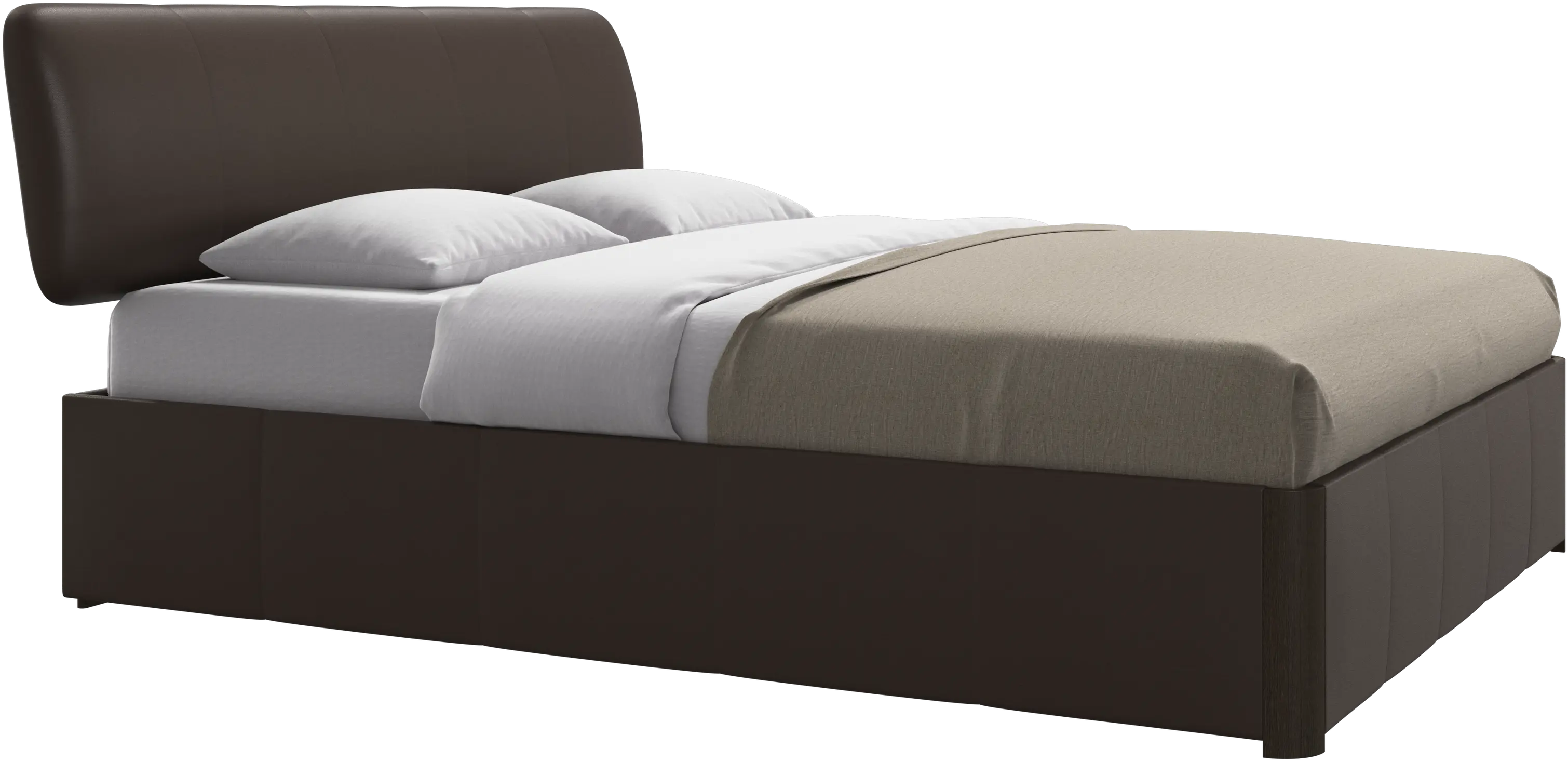 Element bed, bed-mounted headboard, with slats and storage solution, excl. mattress