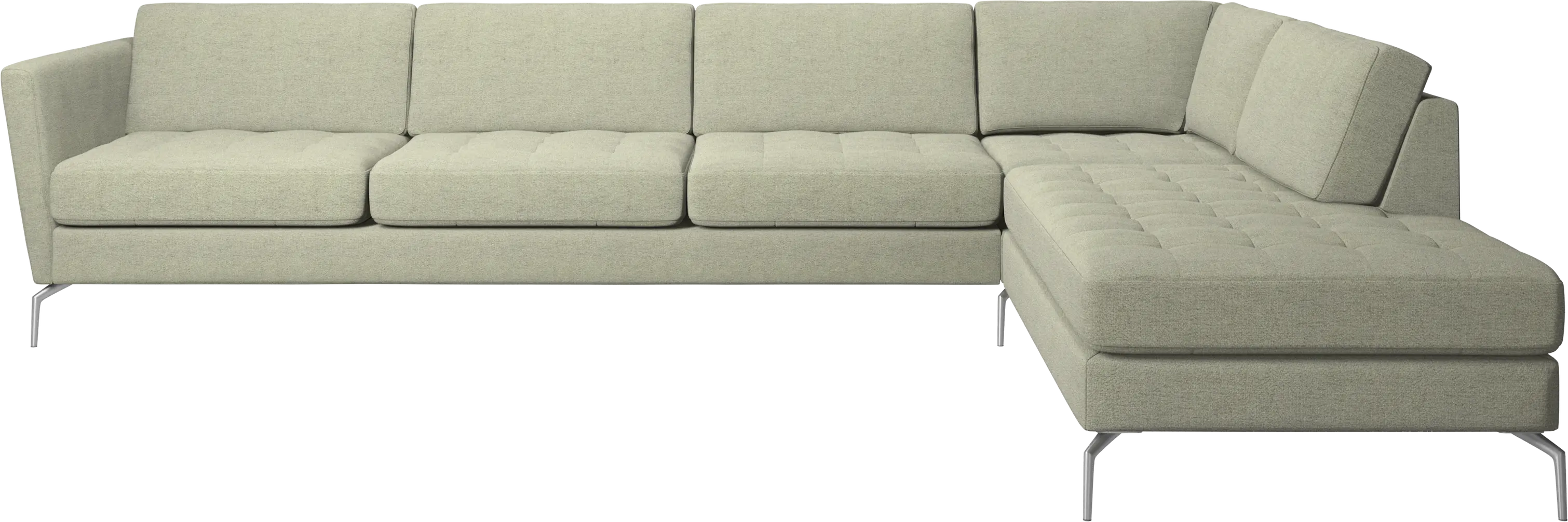 Osaka corner sofa with lounging unit, tufted seat