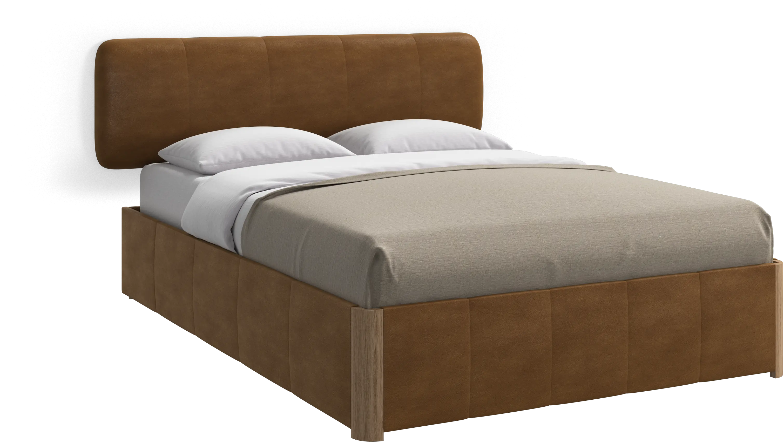 Element lit, tête de lit murale, avec lattes et solution de stockage, excl. matelas