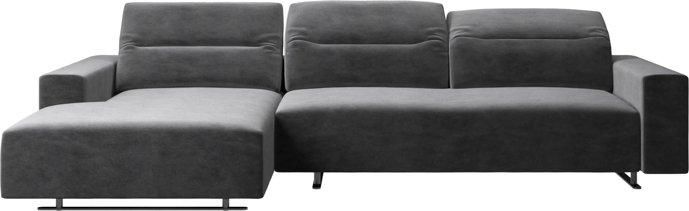 Hampton sofa with adjustable back, resting unit and storage both sides