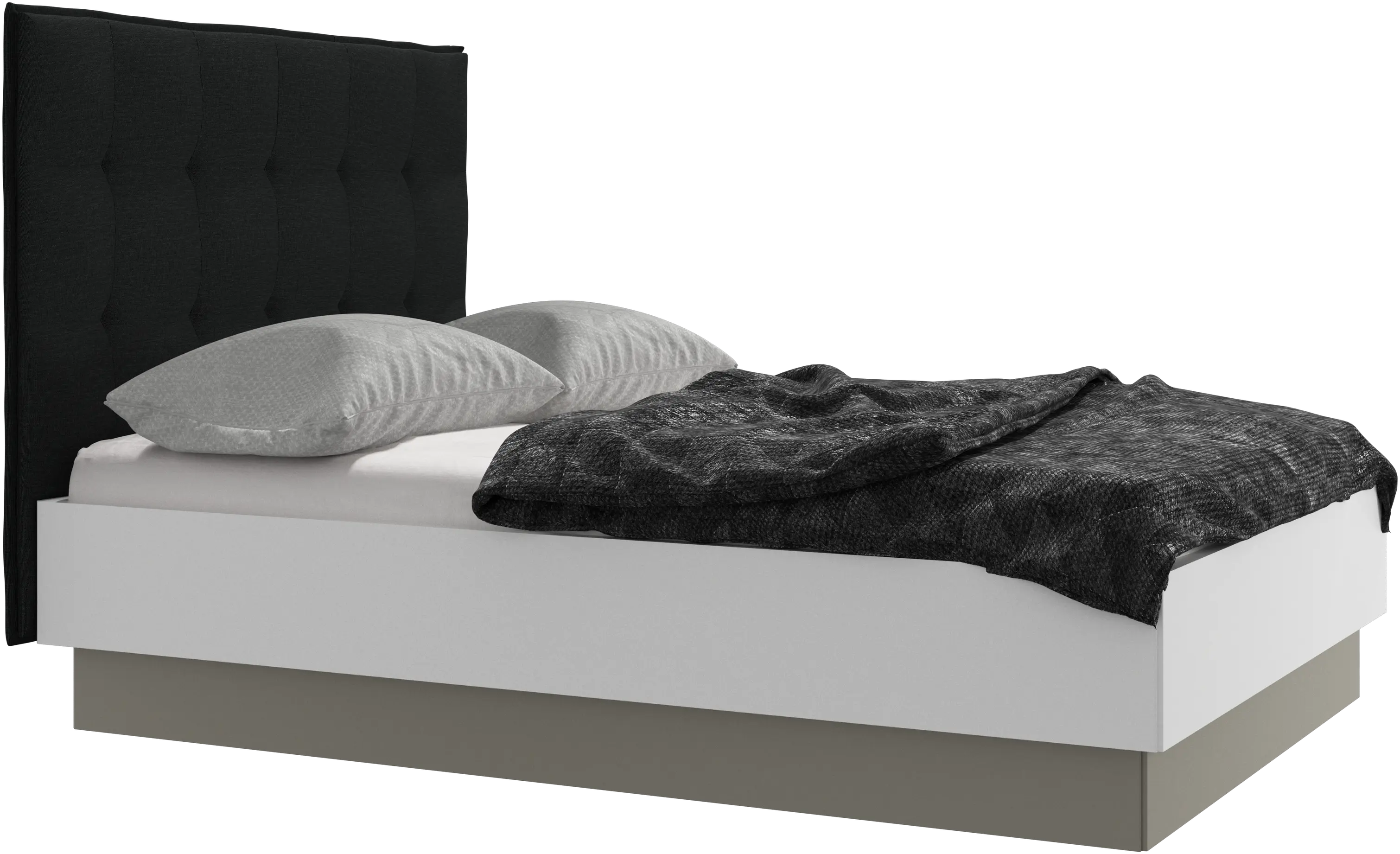 Lit Lugano avec rangement intégré, sommier inclus, hors matelas