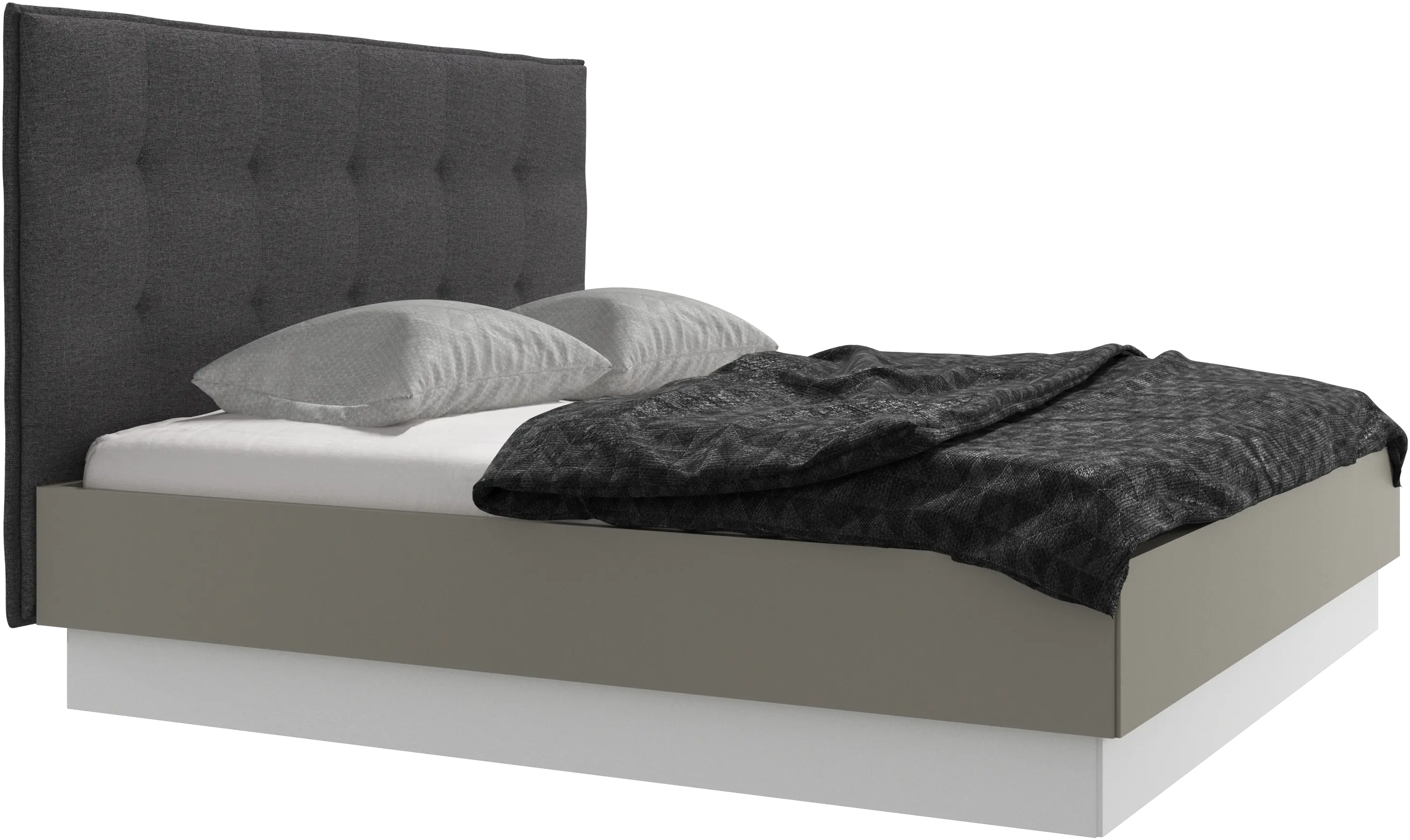 Lugano storage bed with lift-up frame and slats, excl. mattress