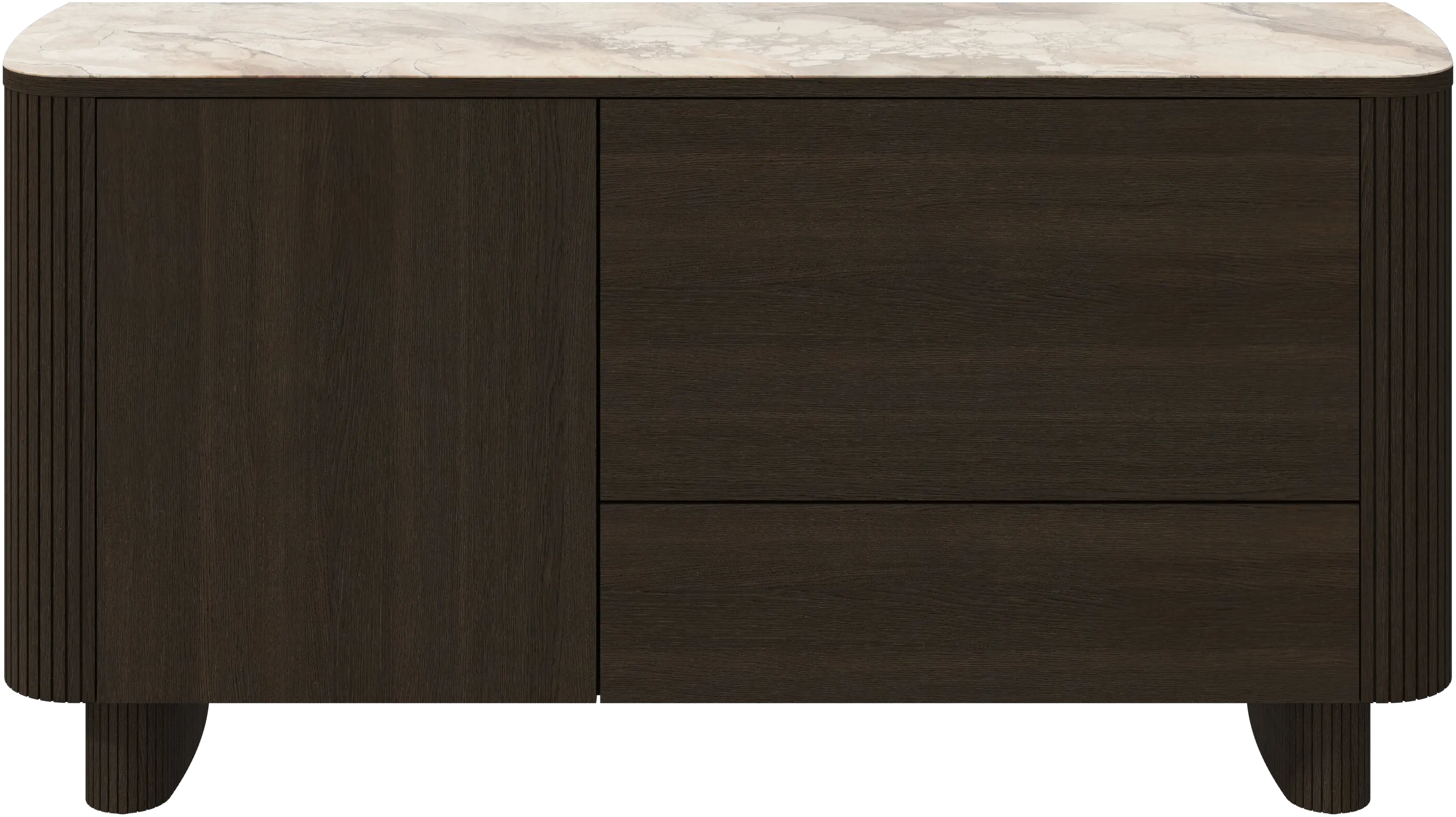 Sideboard with drop-down section