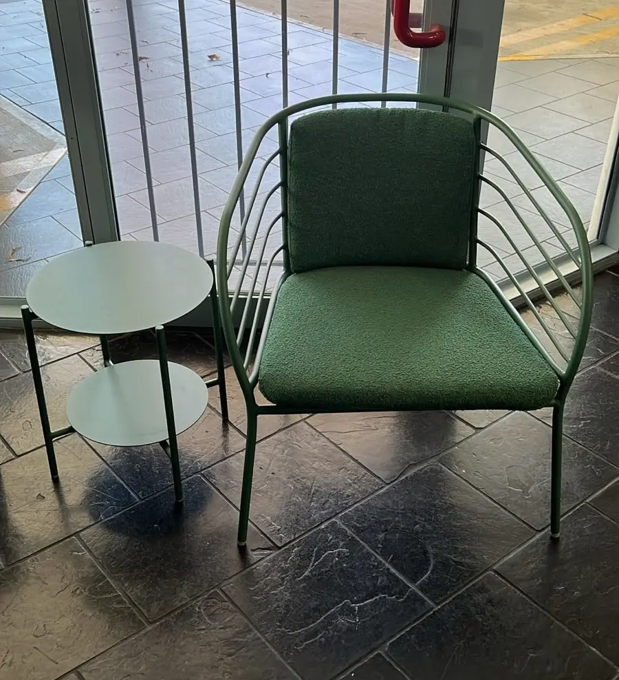 Outdoor Cancún Lounge chair + side table set - GREEN