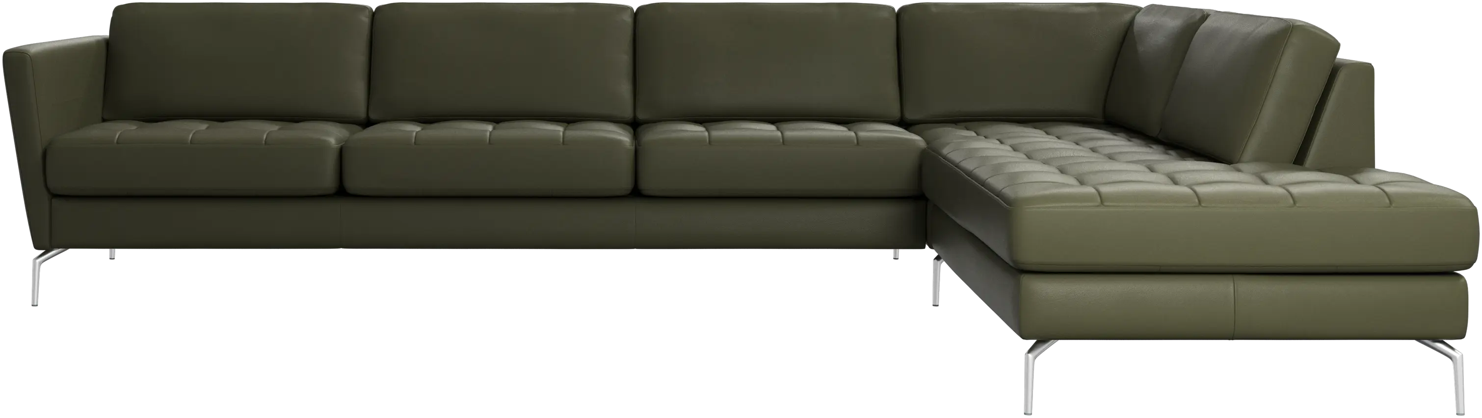 Osaka corner sofa with lounging unit, tufted seat