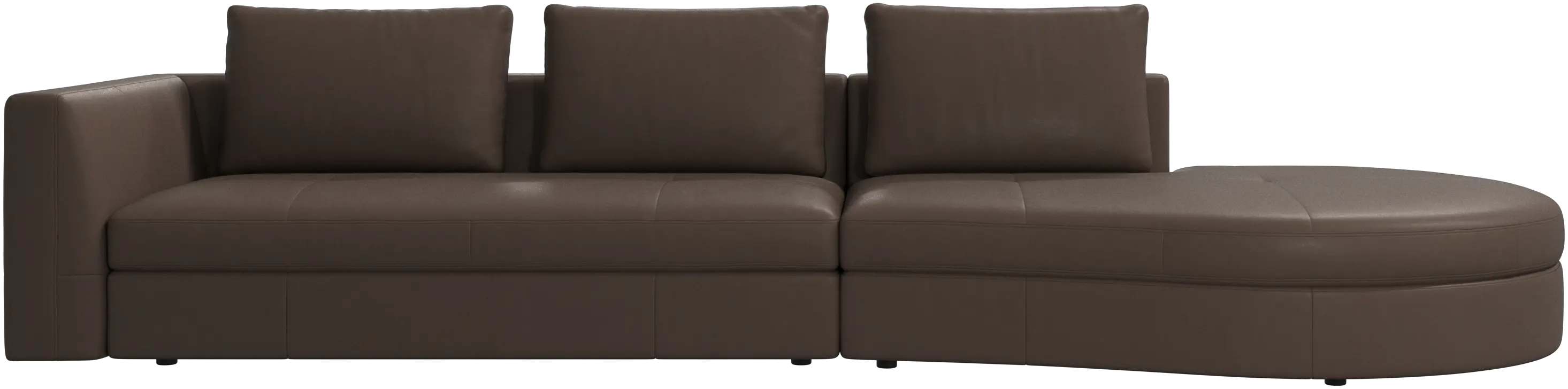 Bergamo sofa with round lounging unit,right