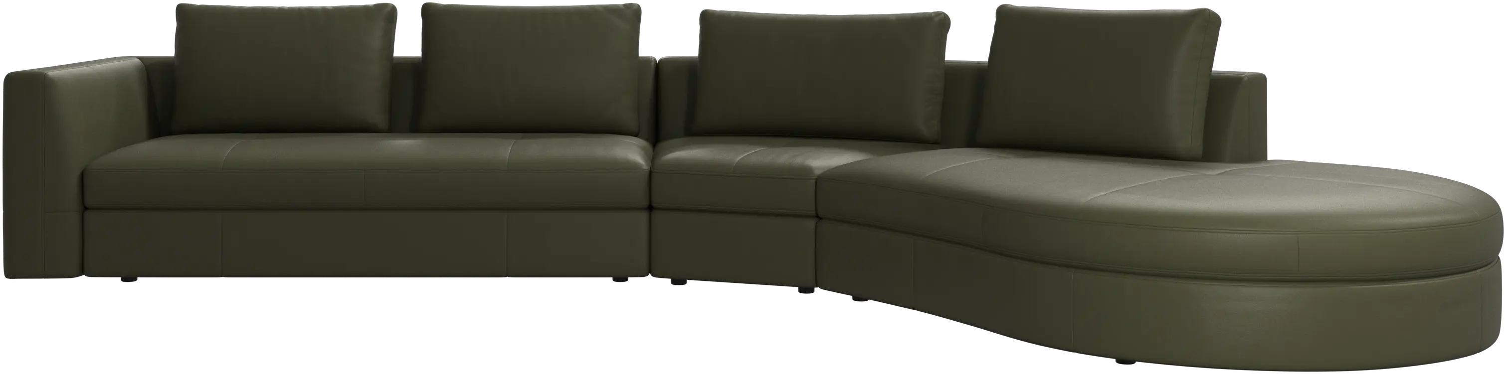 Bergamo sofa with round lounging unit,right