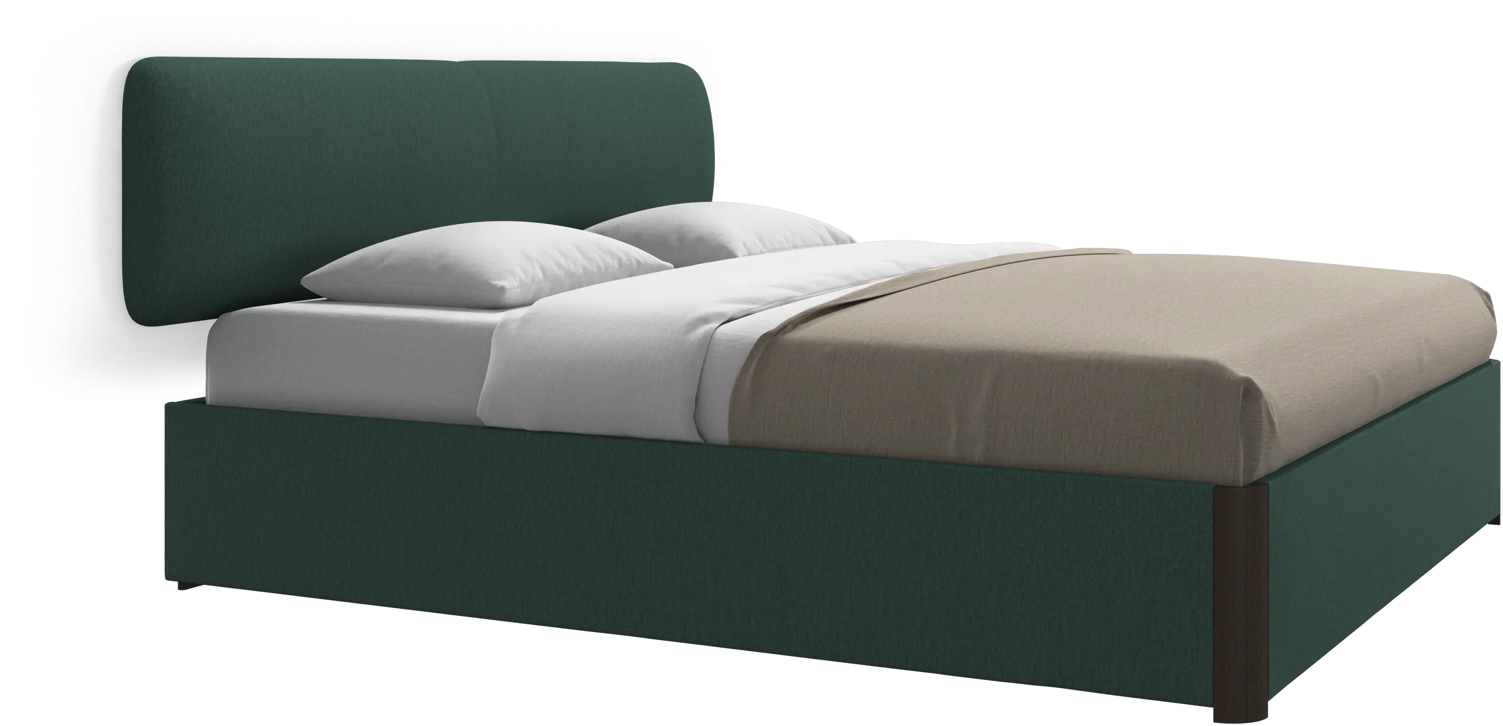 Element bed, wall-mounted headboard, with slats and storage solution, excl. mattress