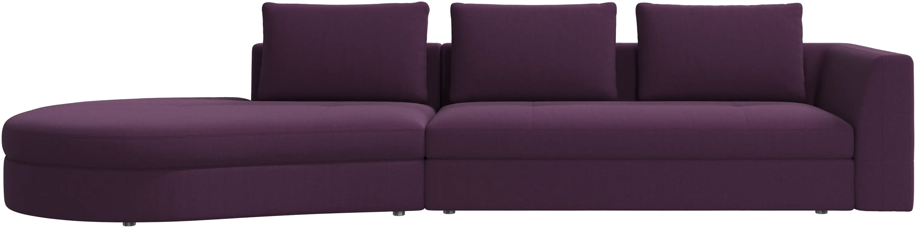 Bergamo sofa with round lounging unit, left