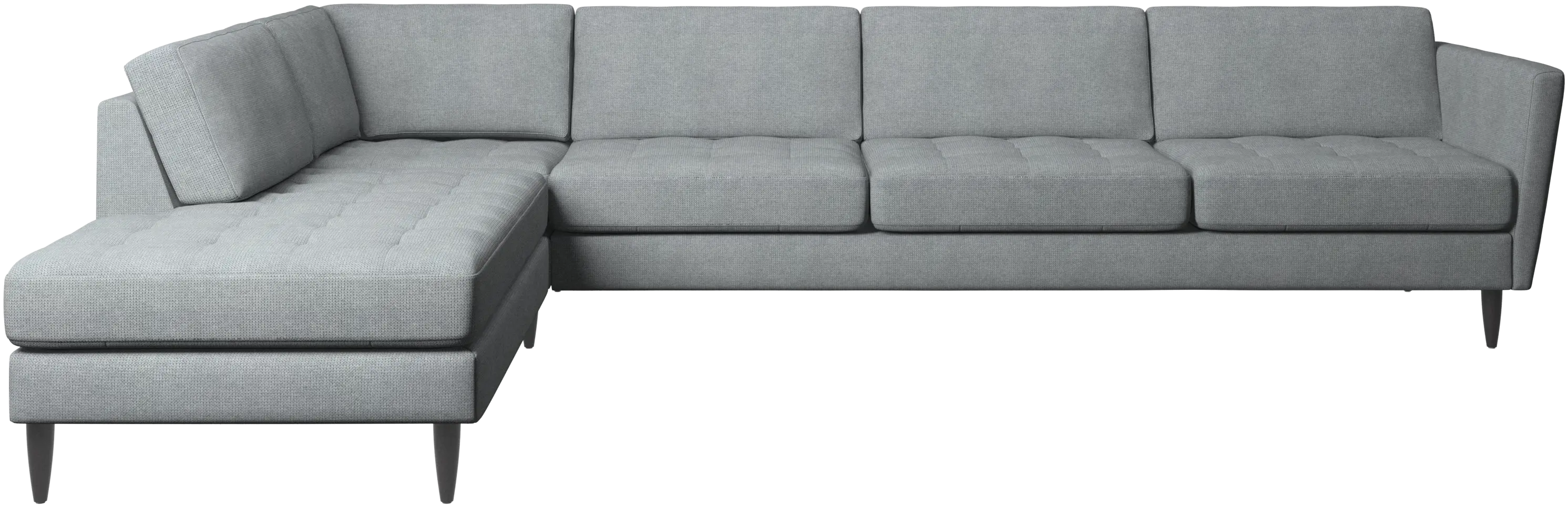 Osaka corner sofa with lounging unit, tufted seat