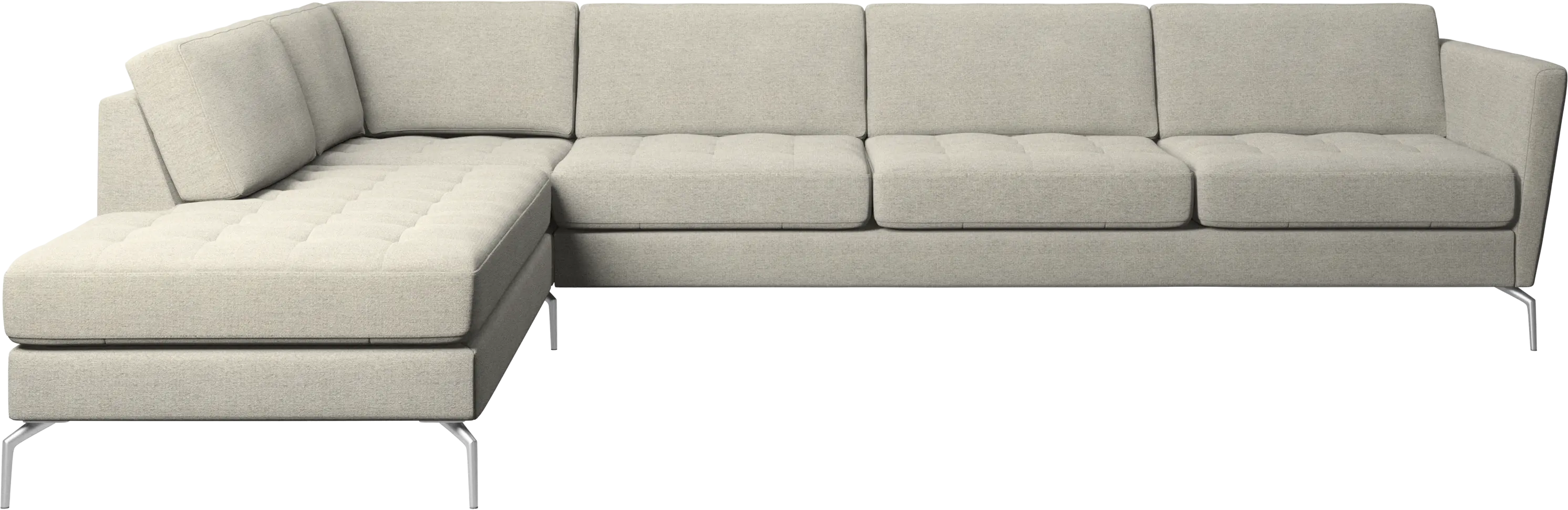 Osaka corner sofa with lounging unit, tufted seat