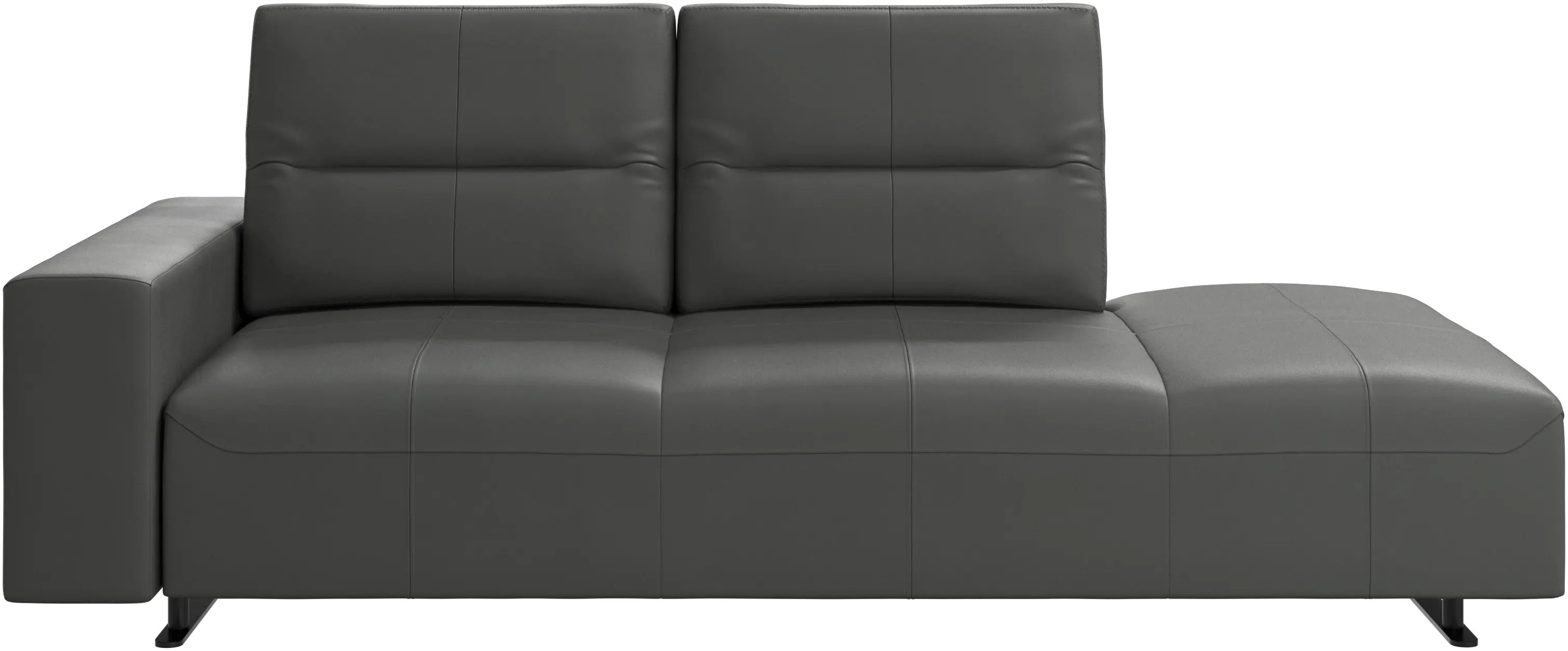 Hampton sofa with adjustable back and lounging unit right side, armrest left