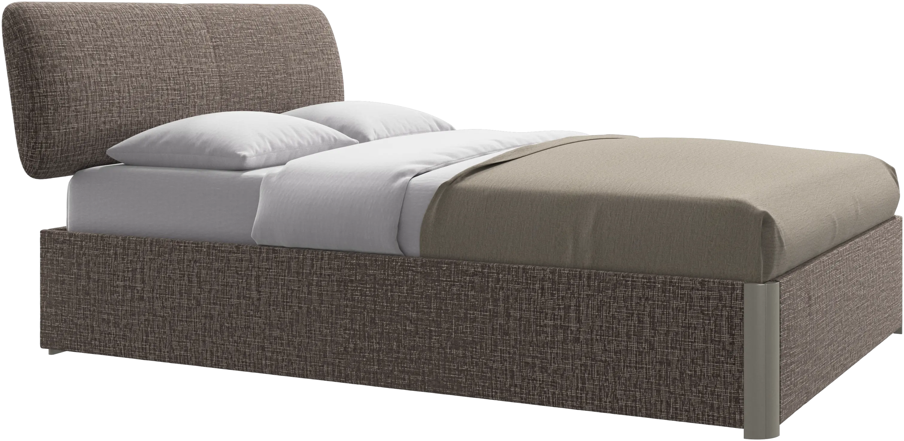 Element bed, bed-mounted headboard, with slats and storage solution, excl. mattress