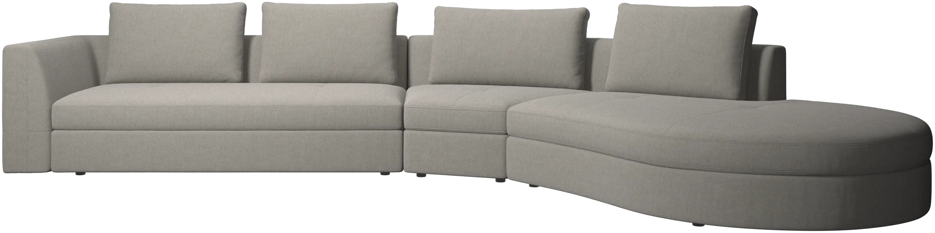 Bergamo sofa with round lounging unit,right